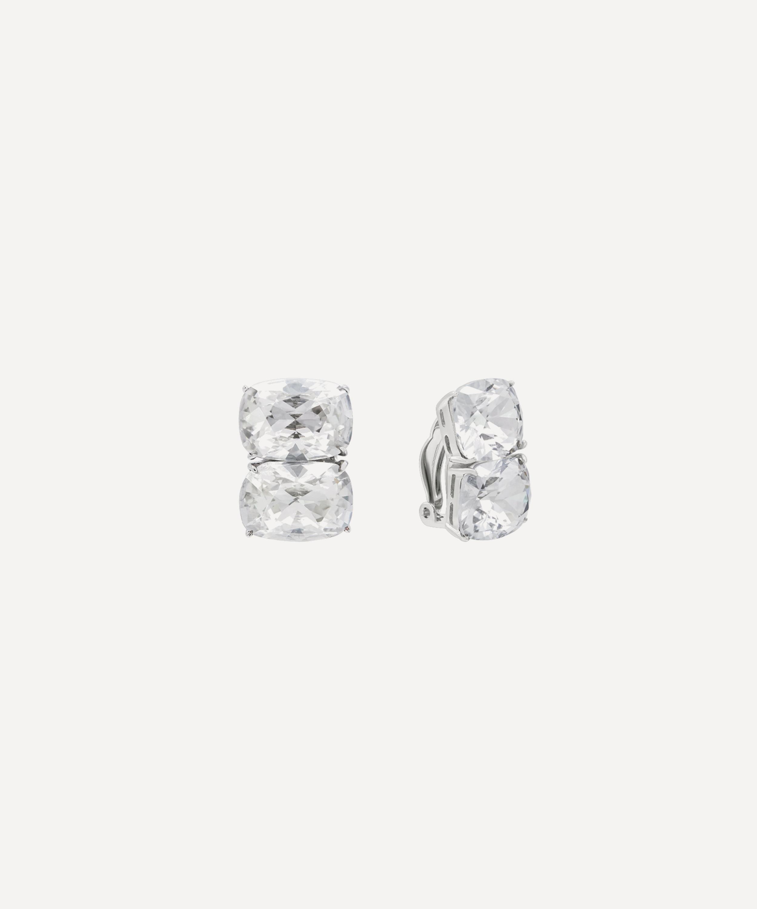 SHASHI - Silver-Plated Ricky Diamond Stud Earrings