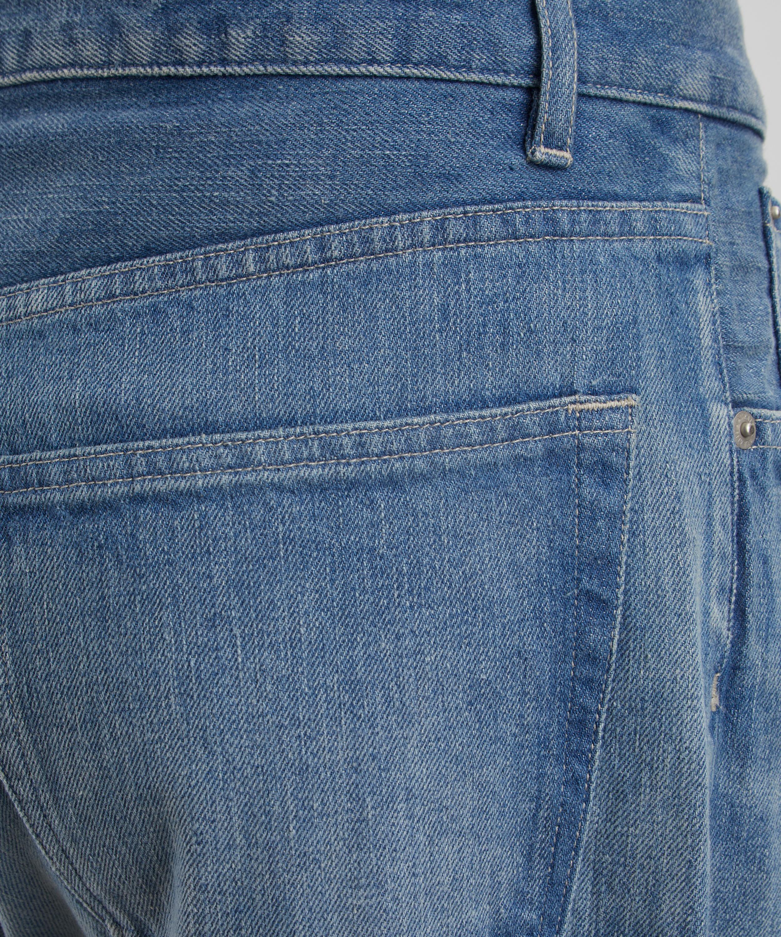 Auralee - Selvedge Faded Light Indigo Denim Wide Jeans image number 4