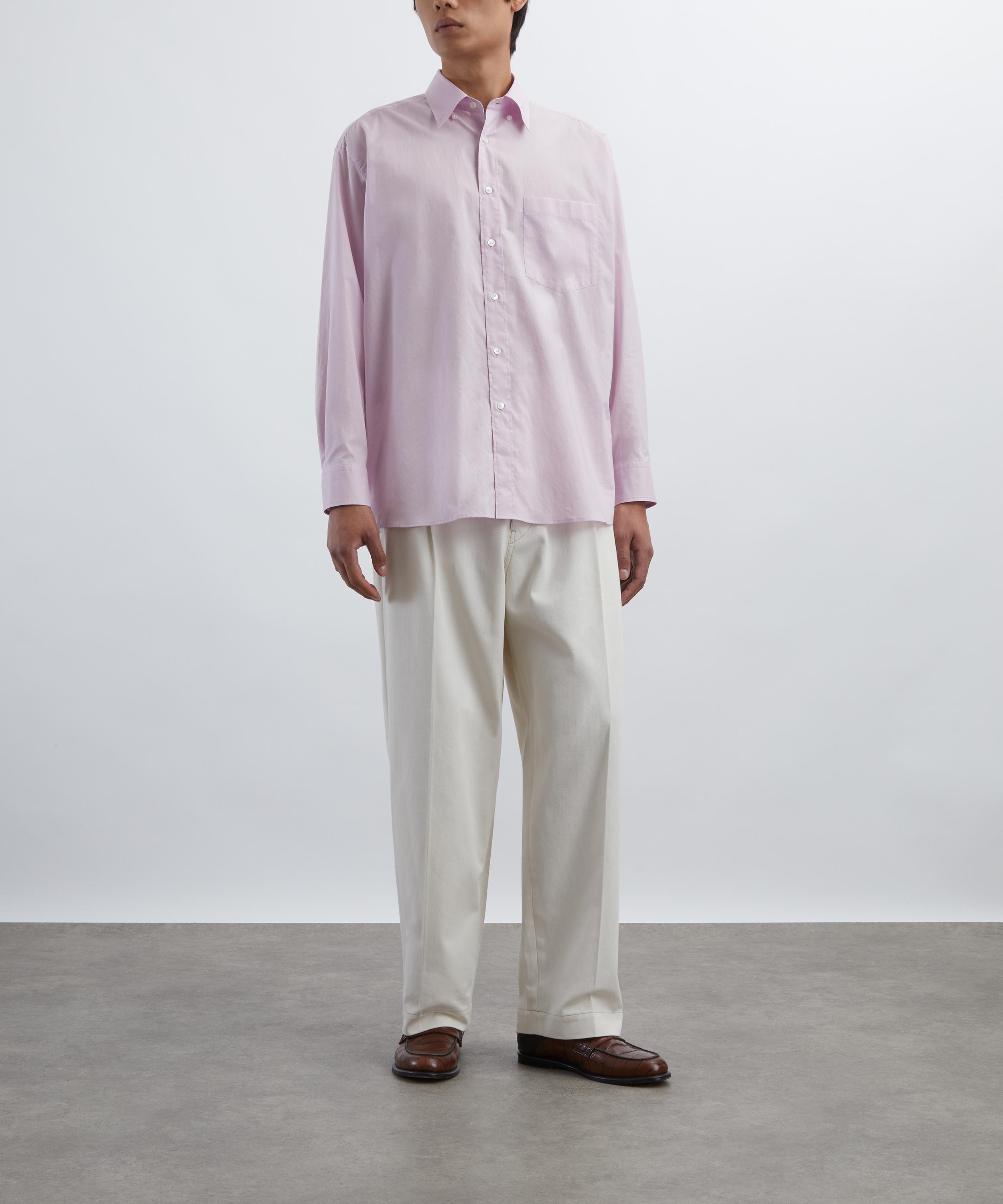 Auralee - Light Pink Washed Finx Typewriter Button-Down Shirt image number 1