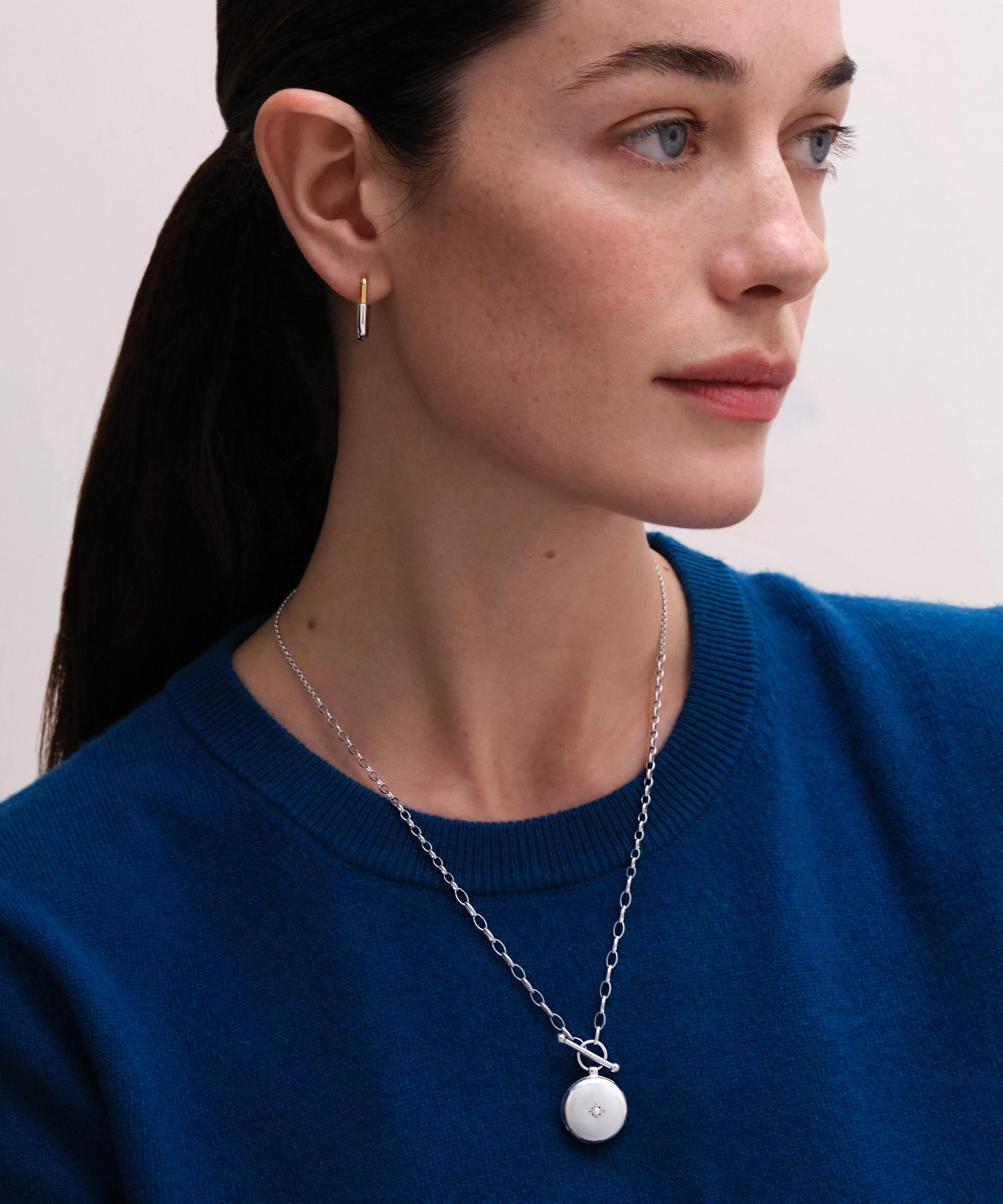 Astley Clarke - Sterling Silver Biography T-Bar Locket Necklace image number 1