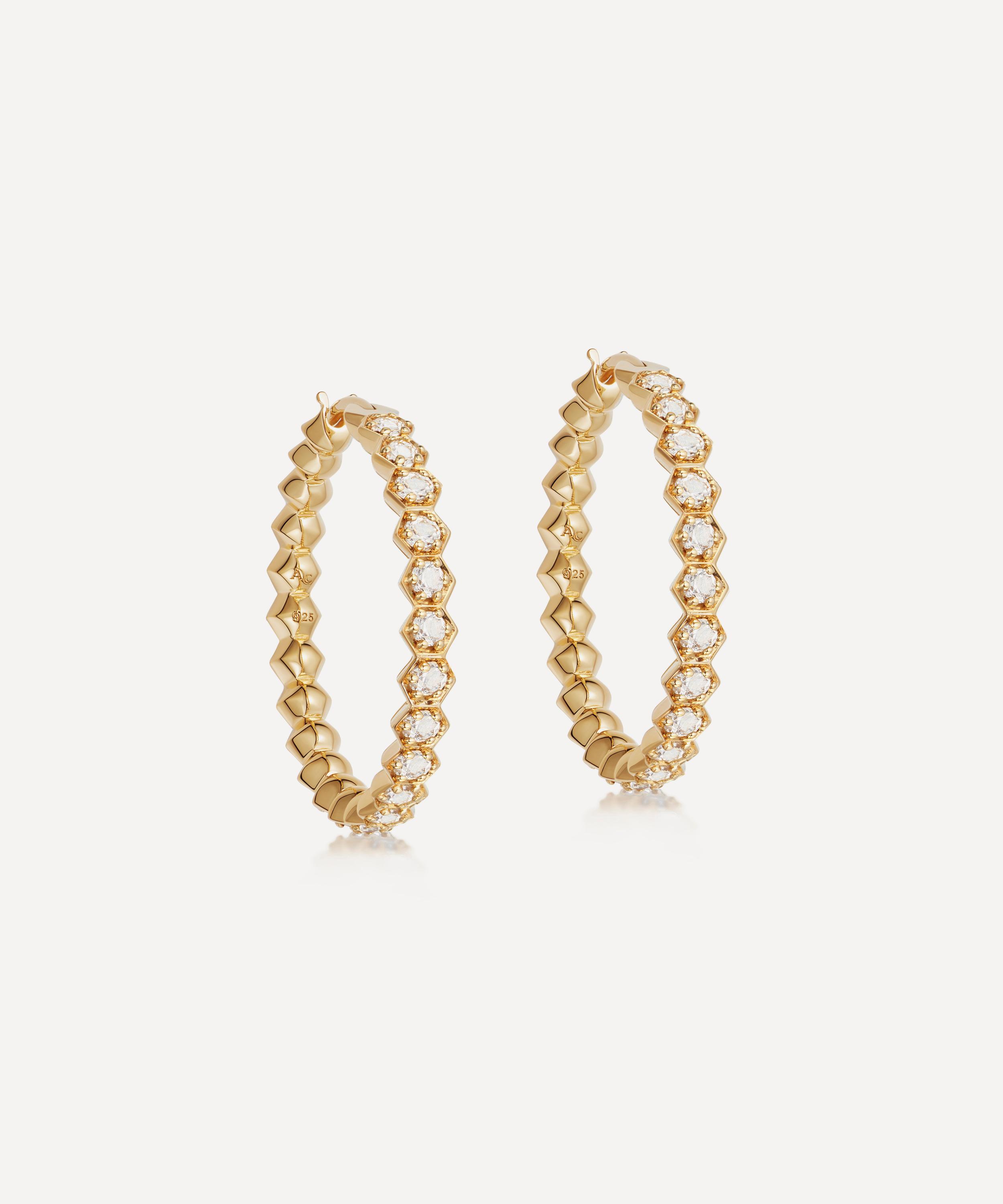 Astley Clarke - 18ct Gold Deco Shard Huggie Hoop Earrings