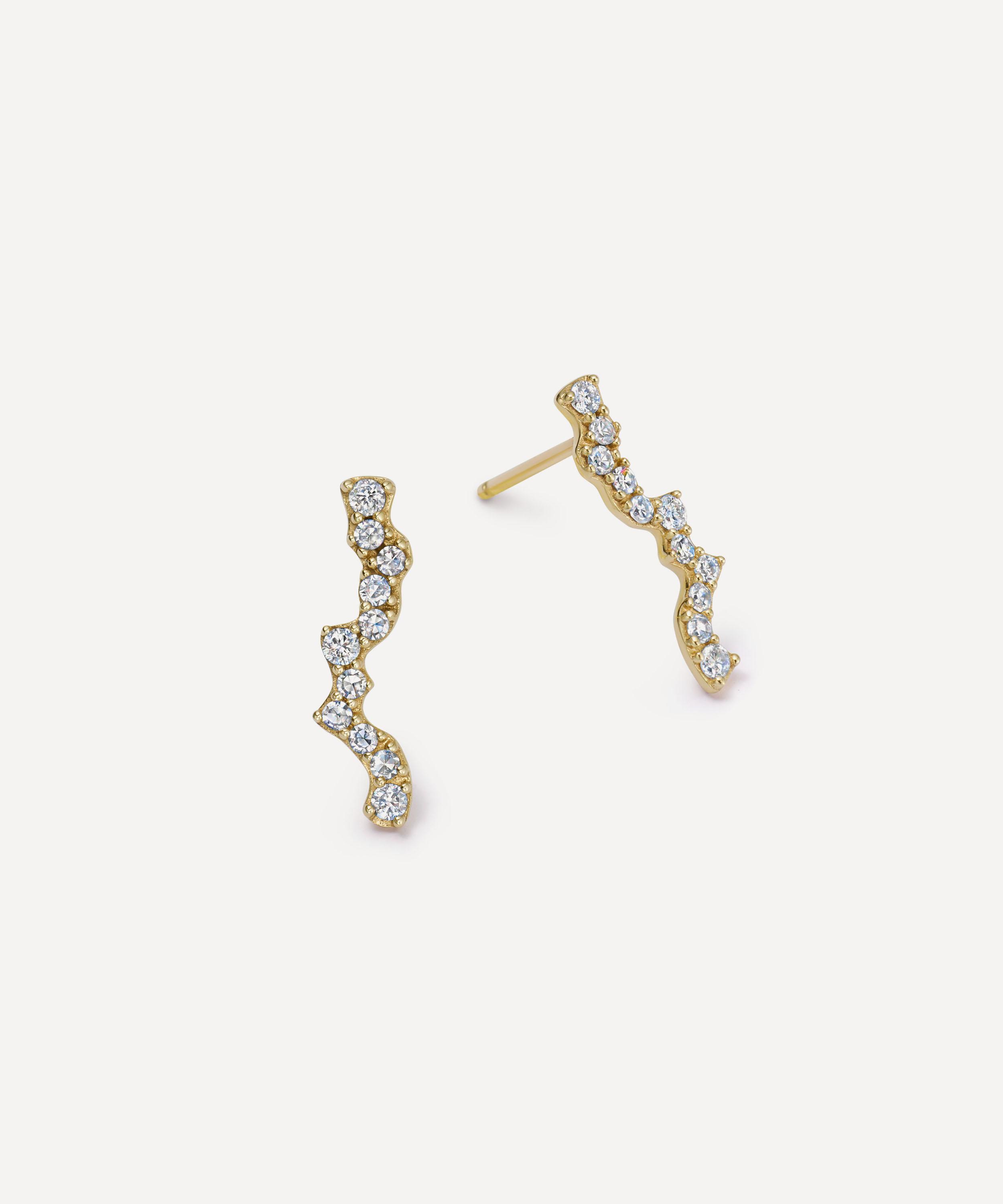 Astley Clarke - 14ct Gold Asteri Diamond Bar Drop Earrings image number 0