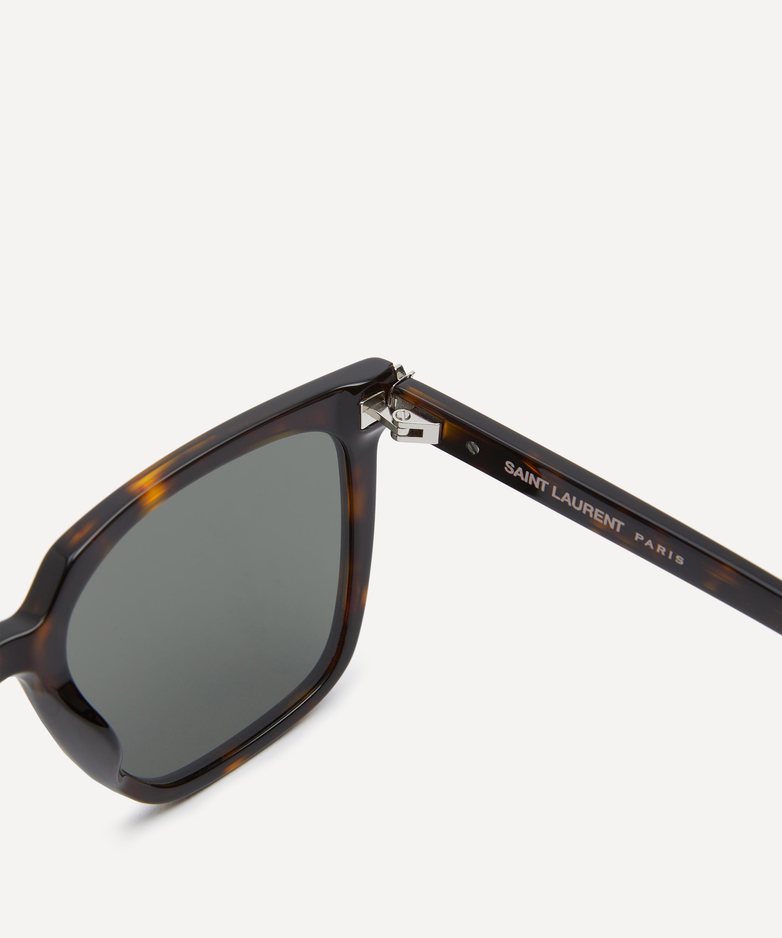 Saint Laurent - Havana Square Acetate Sunglasses image number 2