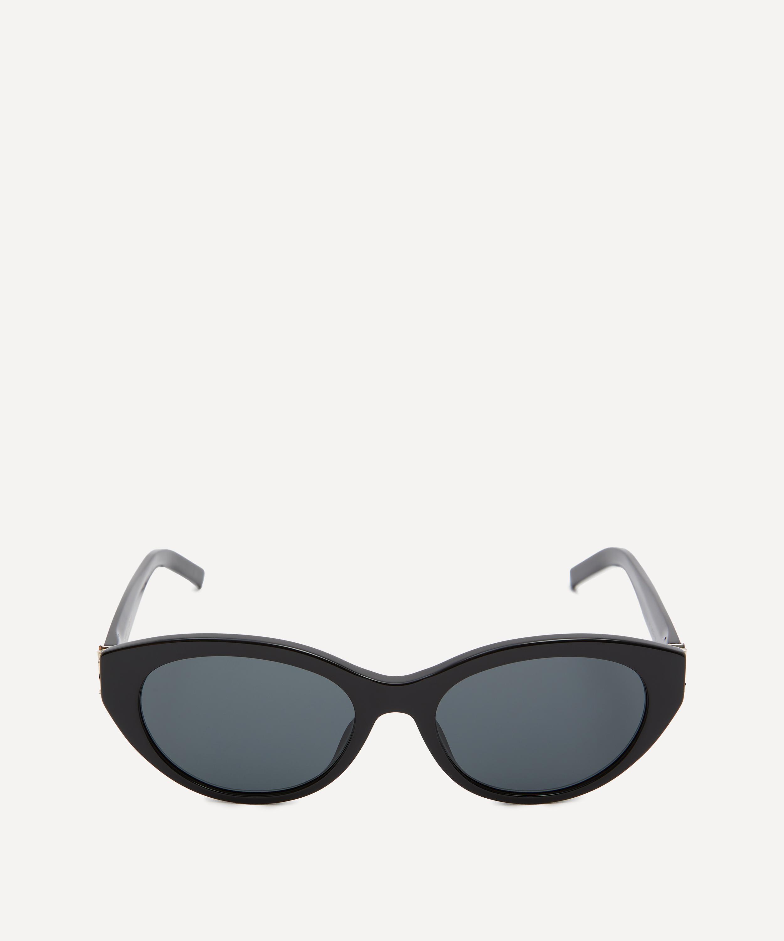 Saint Laurent - Black Cat-Eye Logo Sunglasses image number 0