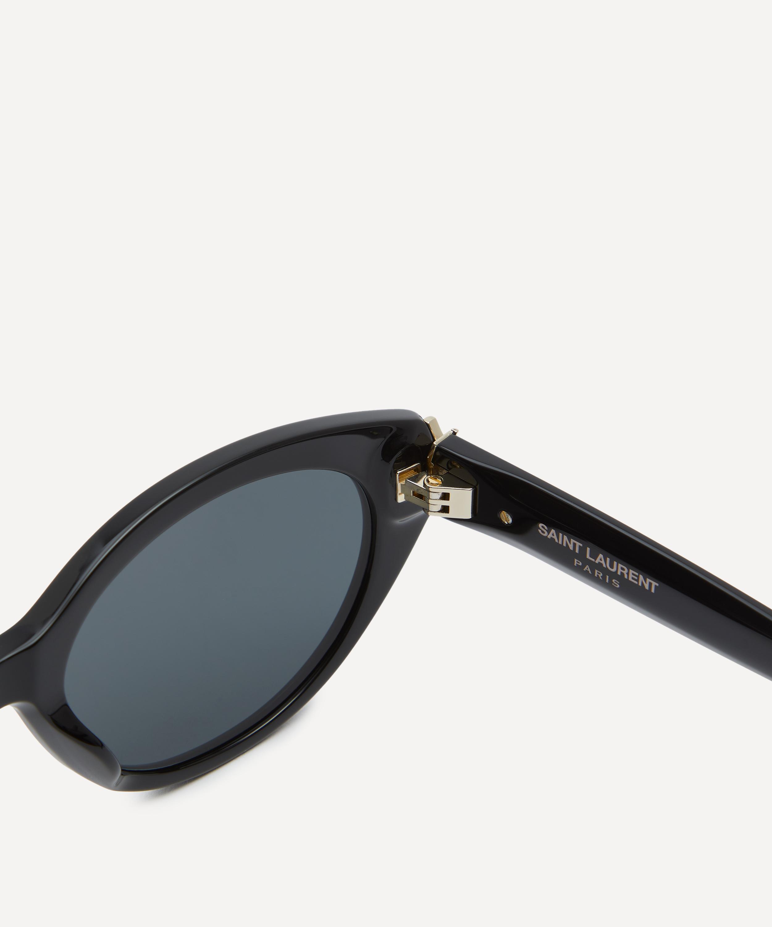 Saint Laurent - Black Cat-Eye Logo Sunglasses image number 2