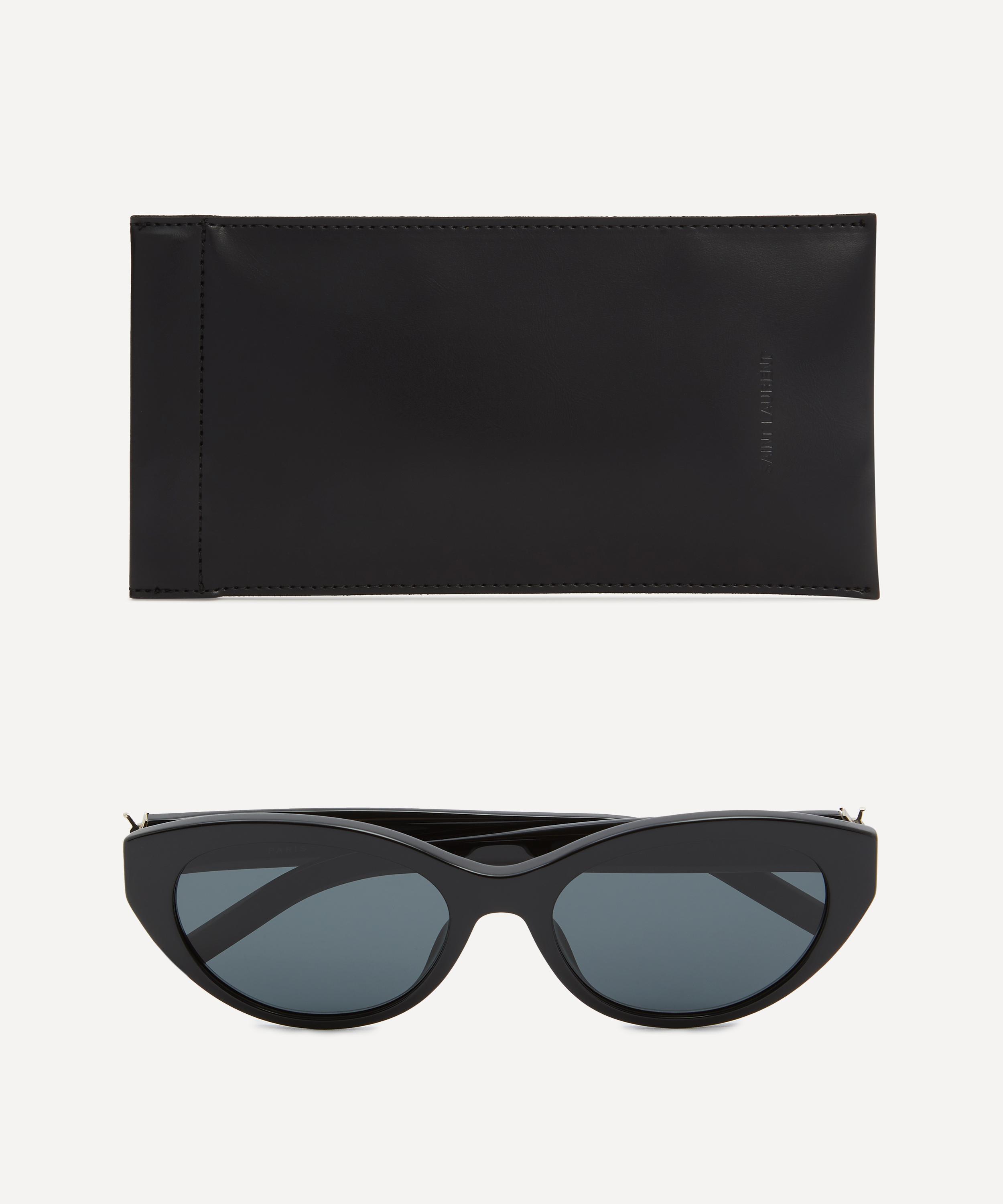 Saint Laurent - Black Cat-Eye Logo Sunglasses image number 3