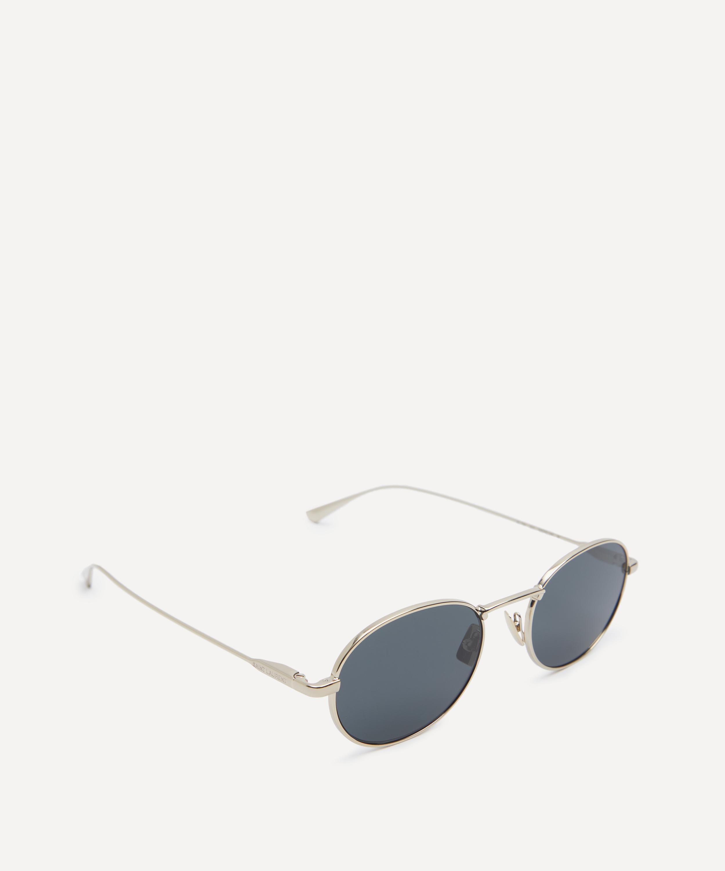 Saint Laurent - Silver-Tone Oval Sunglasses image number 1