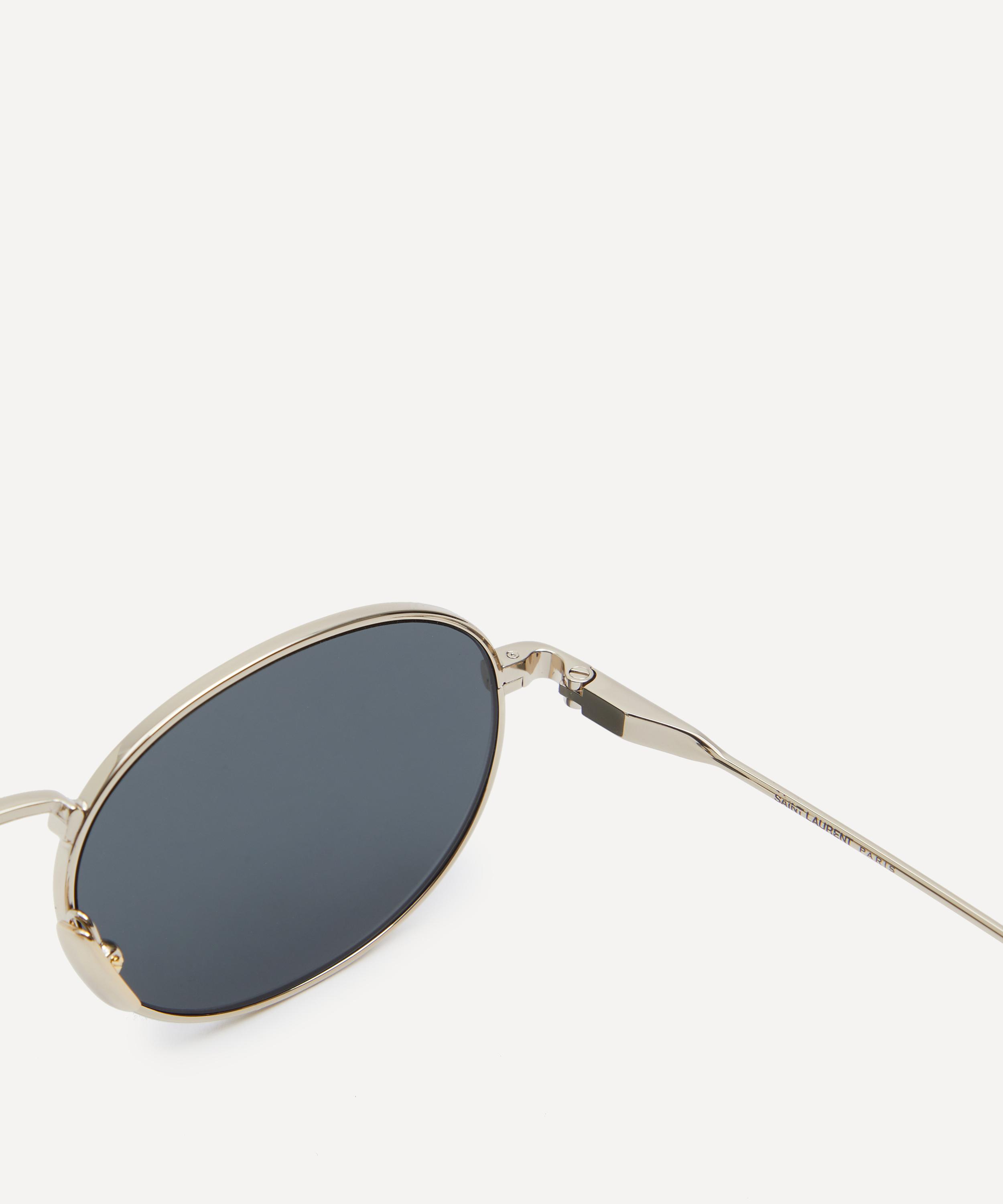 Saint Laurent - Silver-Tone Oval Sunglasses image number 2