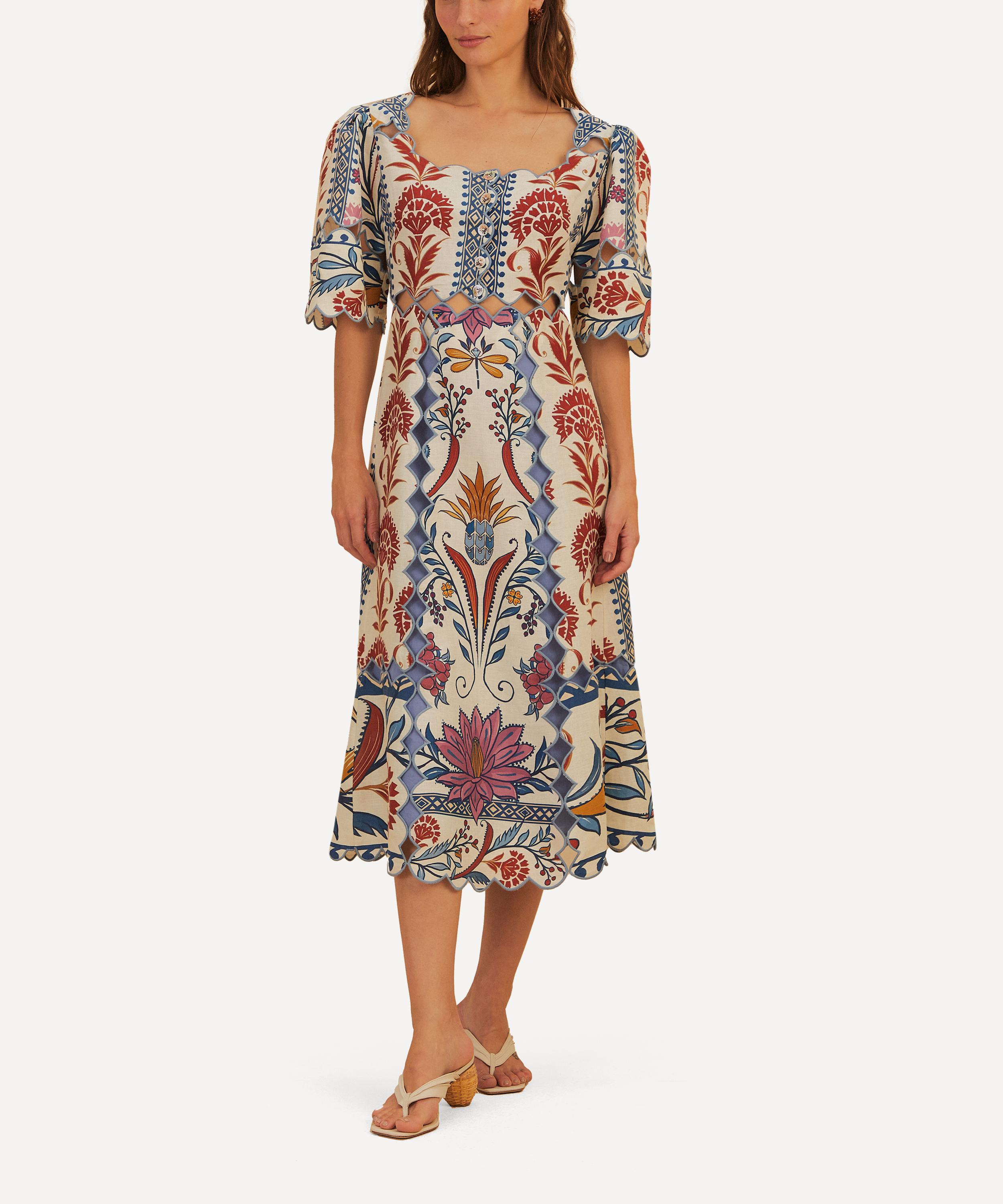 FARM Rio Romantic Lightness Short-Sleeve Midi Dress | Liberty
