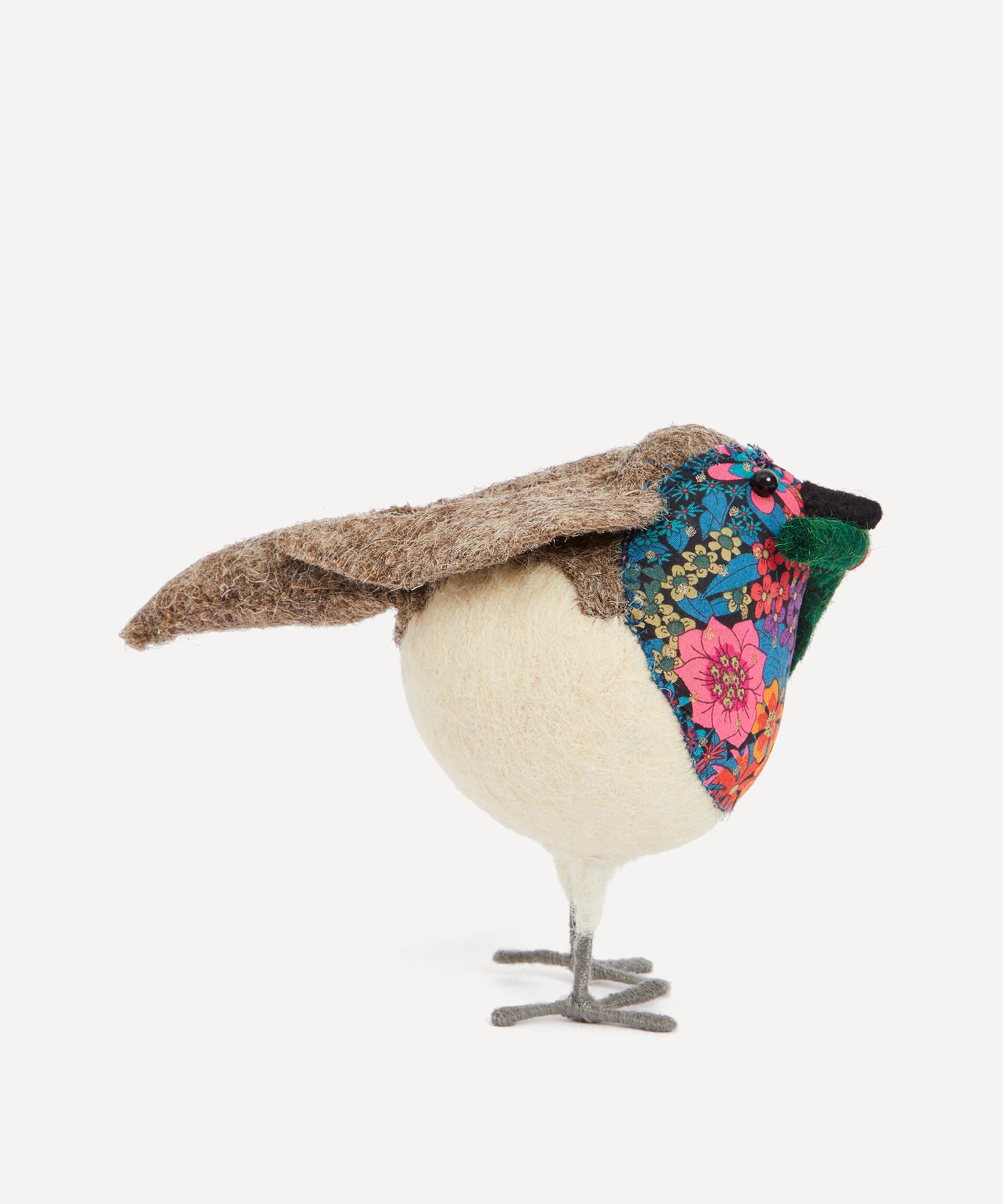 Christmas - Robin Liberty Print Small Felt Ornament image number 2