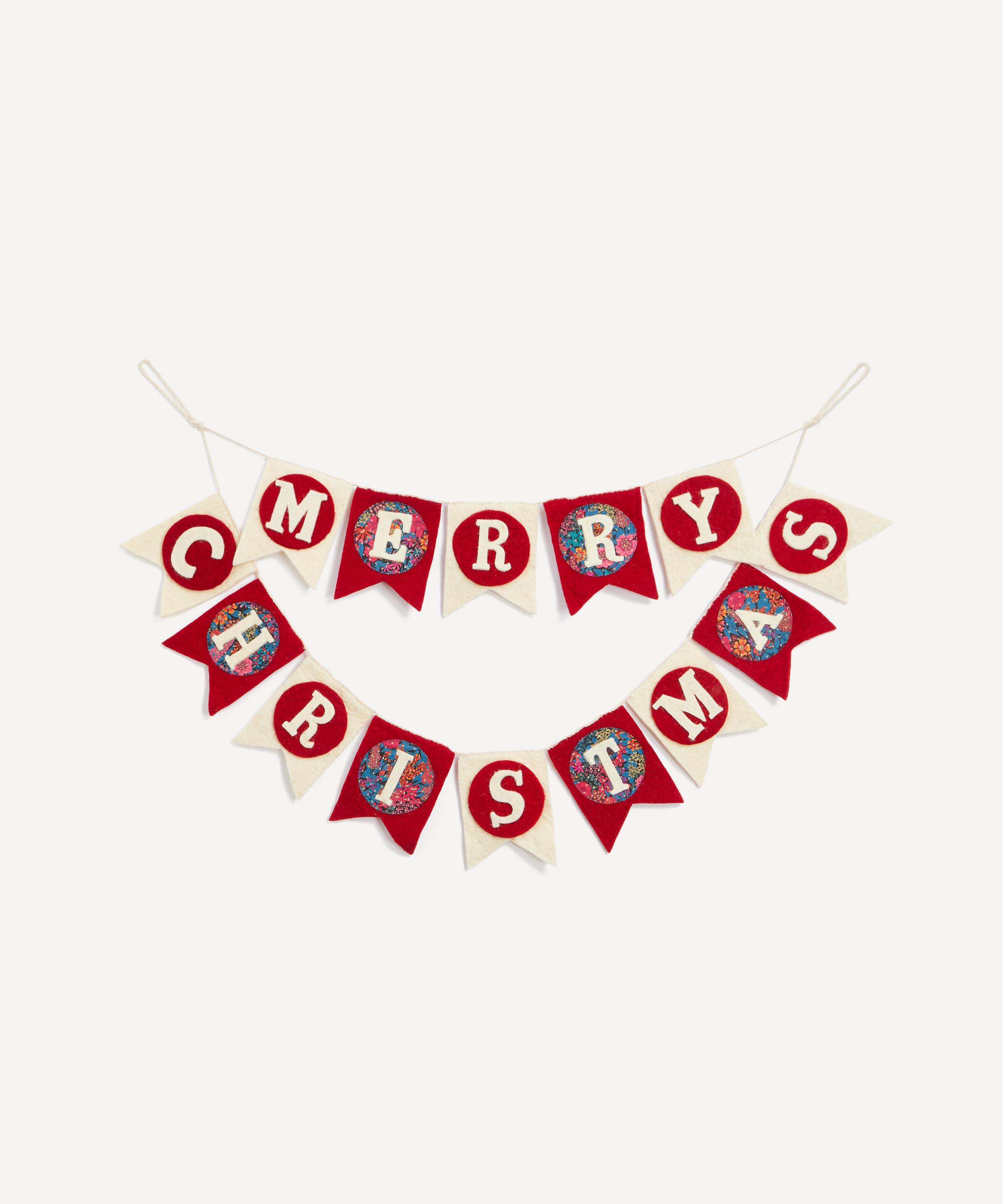 Christmas - Merry Christmas Liberty Fabric Felt Garland