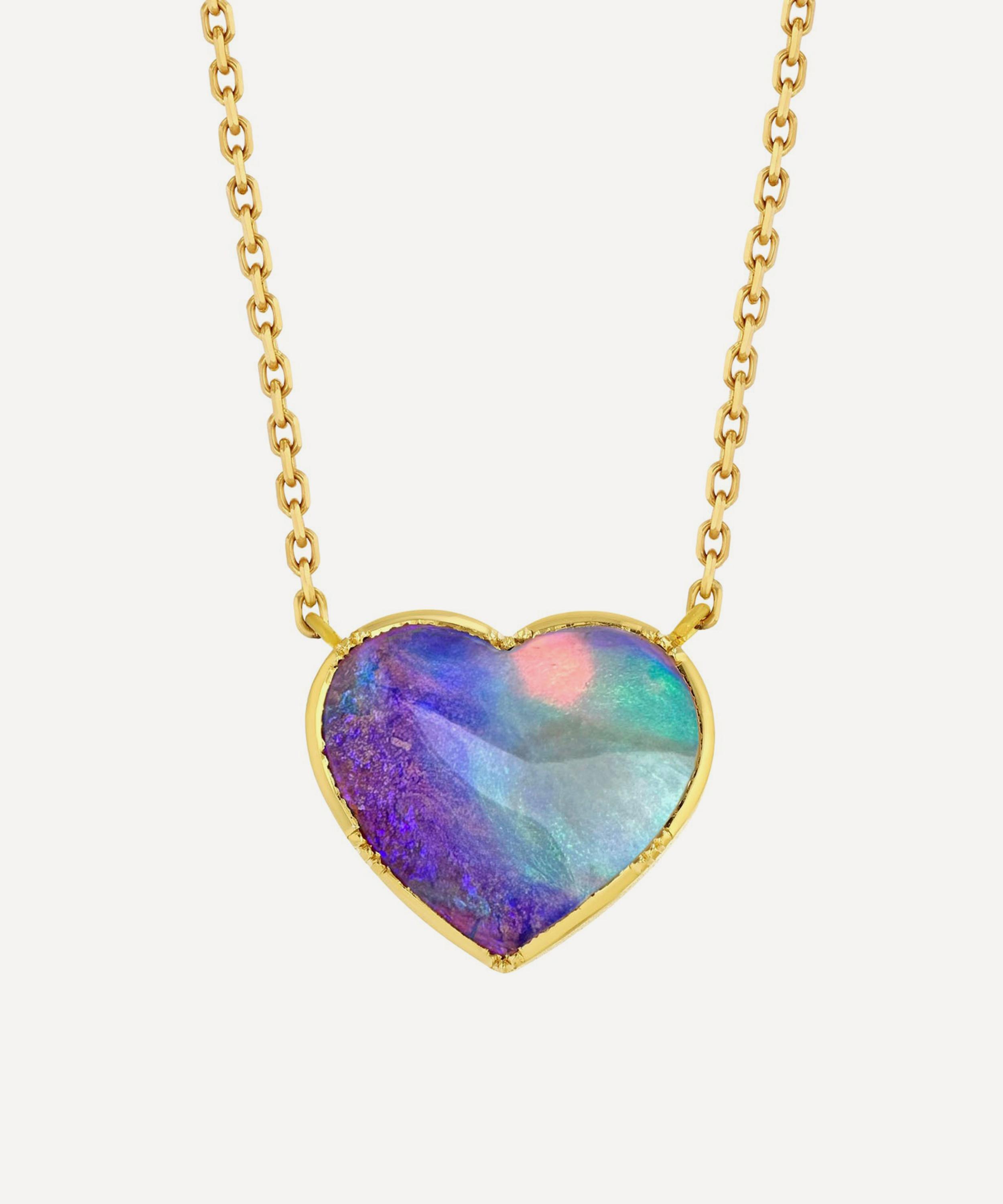 Brooke Gregson - 18ct Gold Unicorn Opal Heart Necklace image number 0