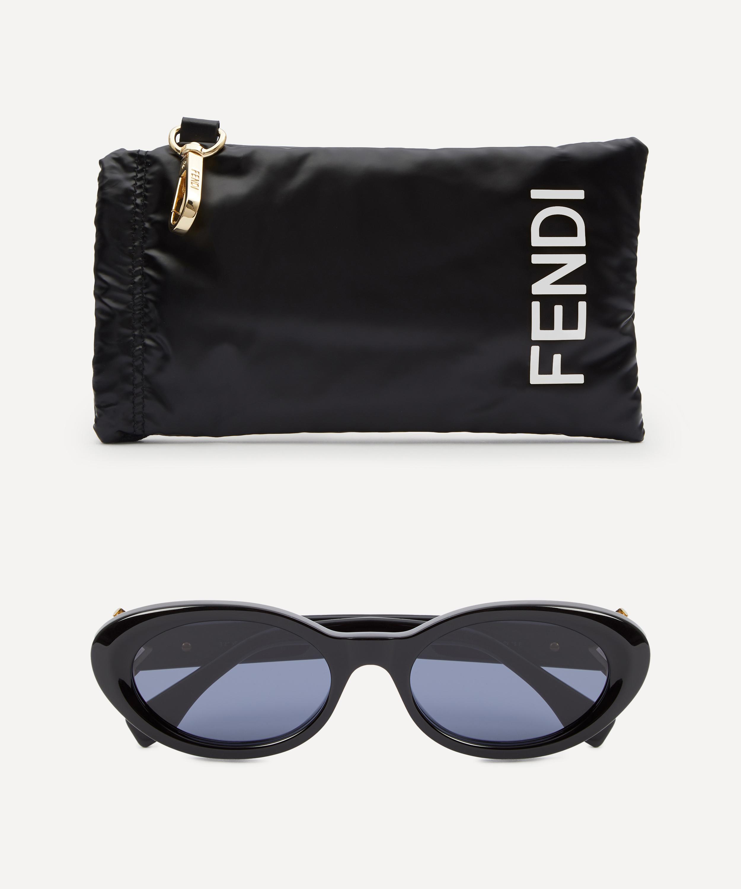 Fendi - Oval FF Diamonds Black Acetate Sunglasses image number 3