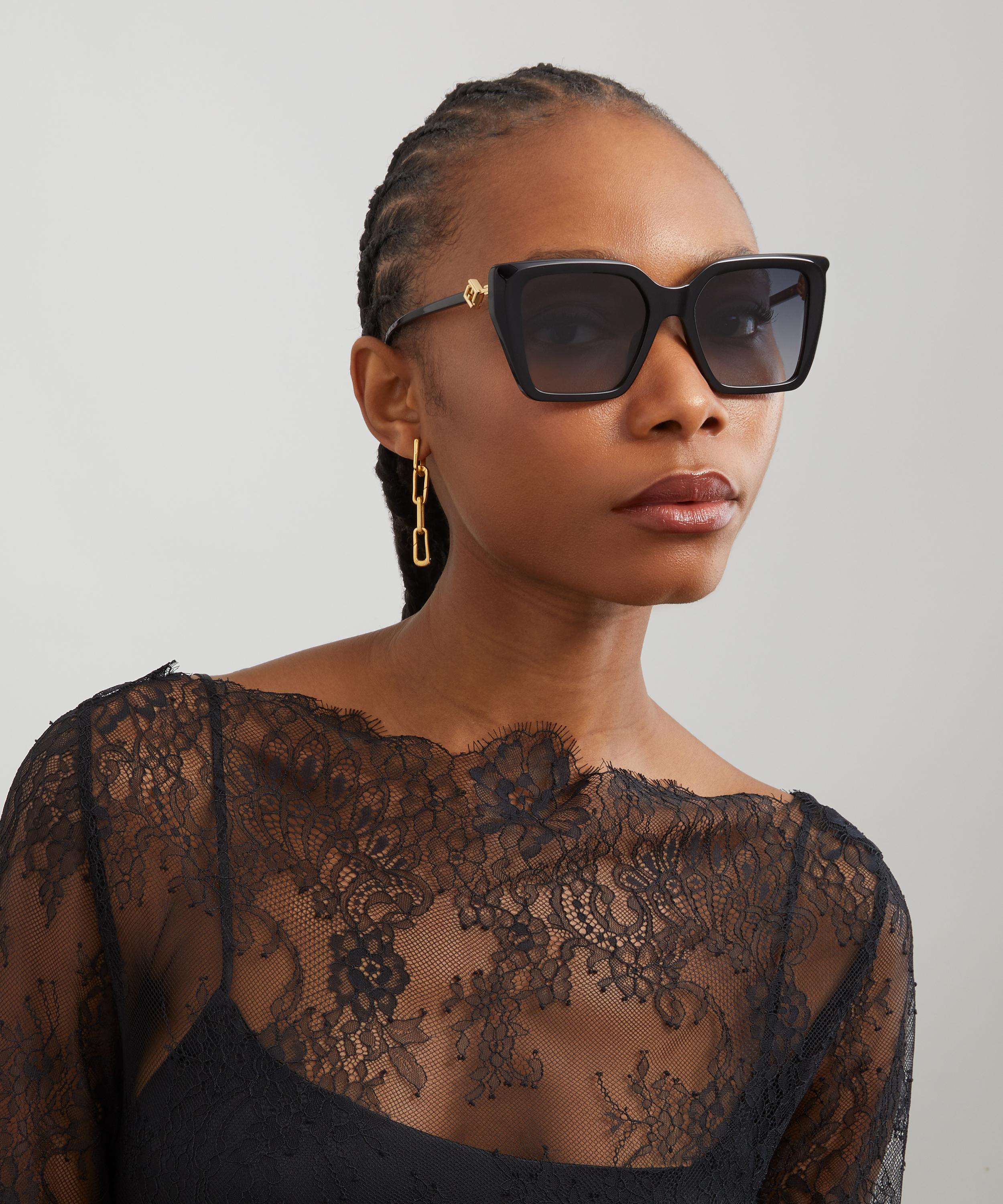 Fendi - Oversized Square FF Diamonds Black Acetate Sunglasses image number 1
