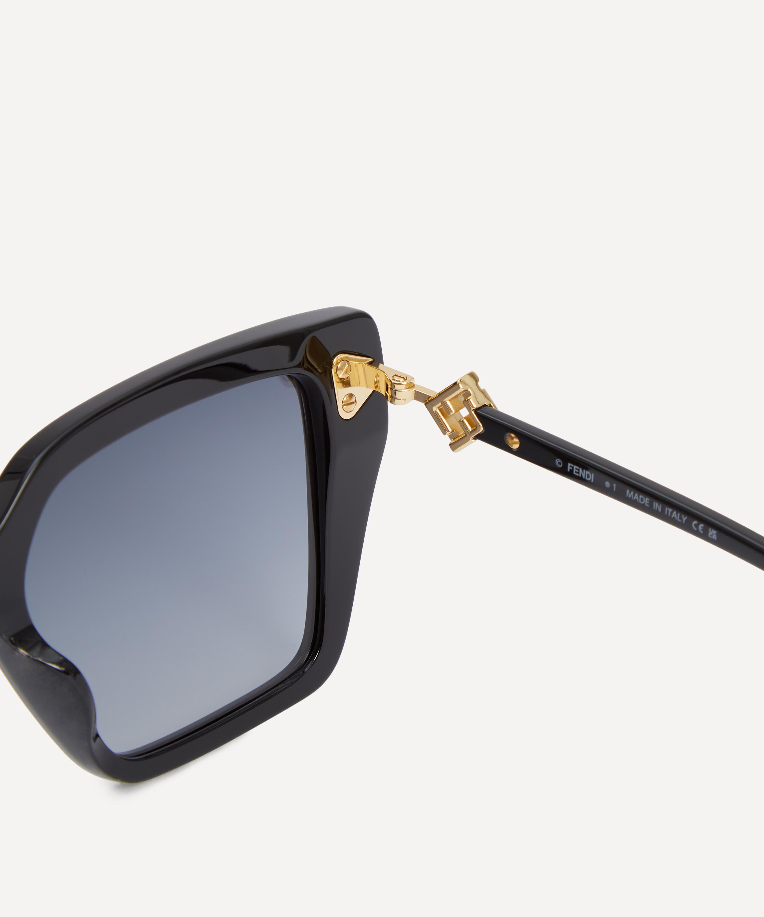 Fendi - Oversized Square FF Diamonds Black Acetate Sunglasses image number 2