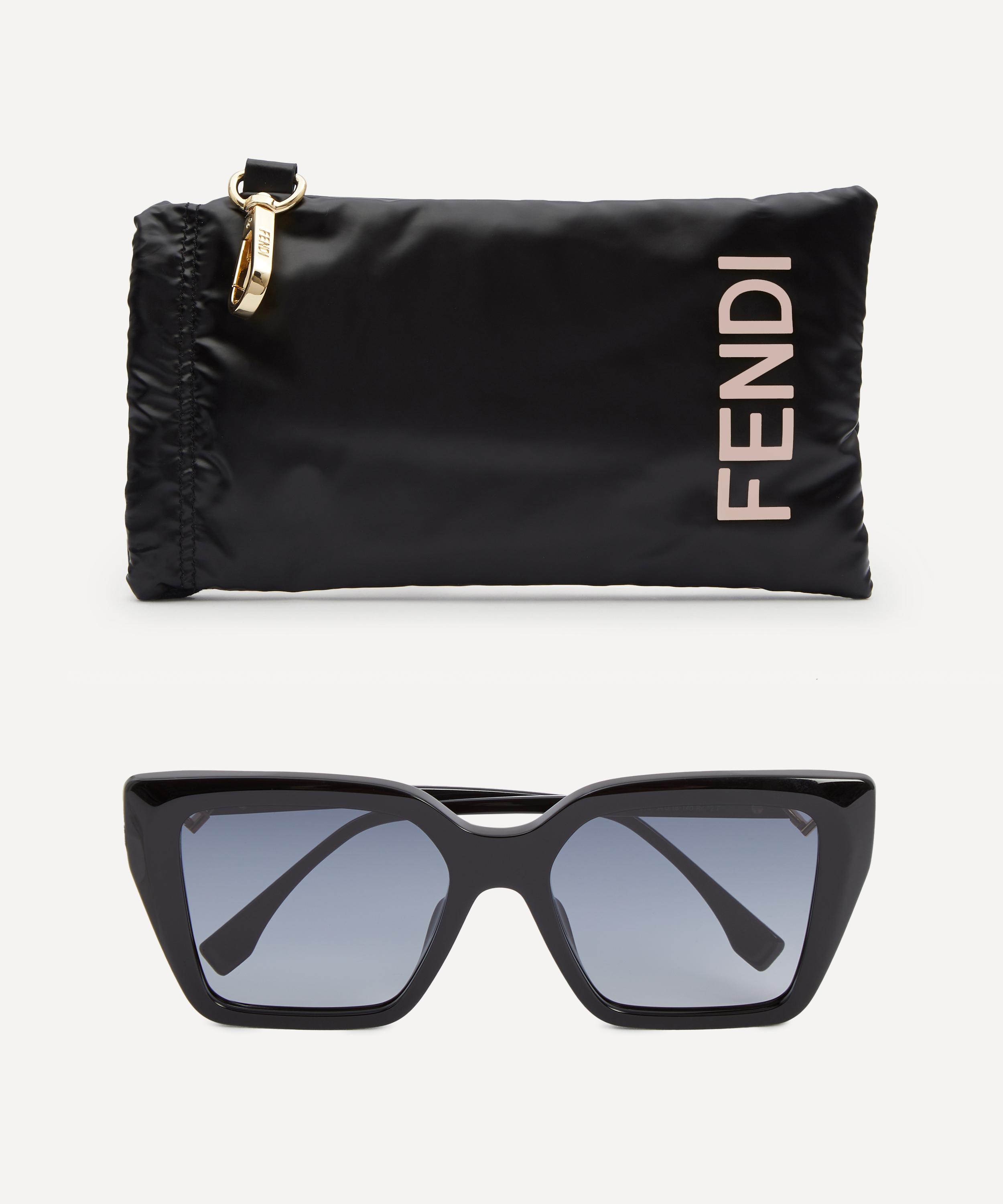 Fendi - Oversized Square FF Diamonds Black Acetate Sunglasses image number 3
