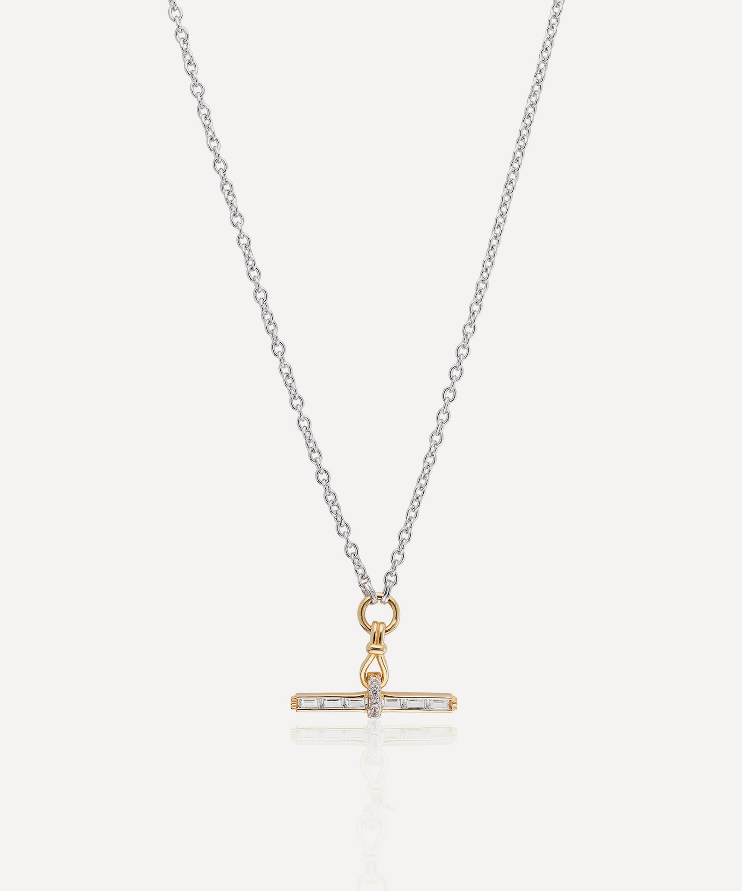 Laura Vann - Mixed Metal Jeanie T-Bar Pendant Necklace image number 0