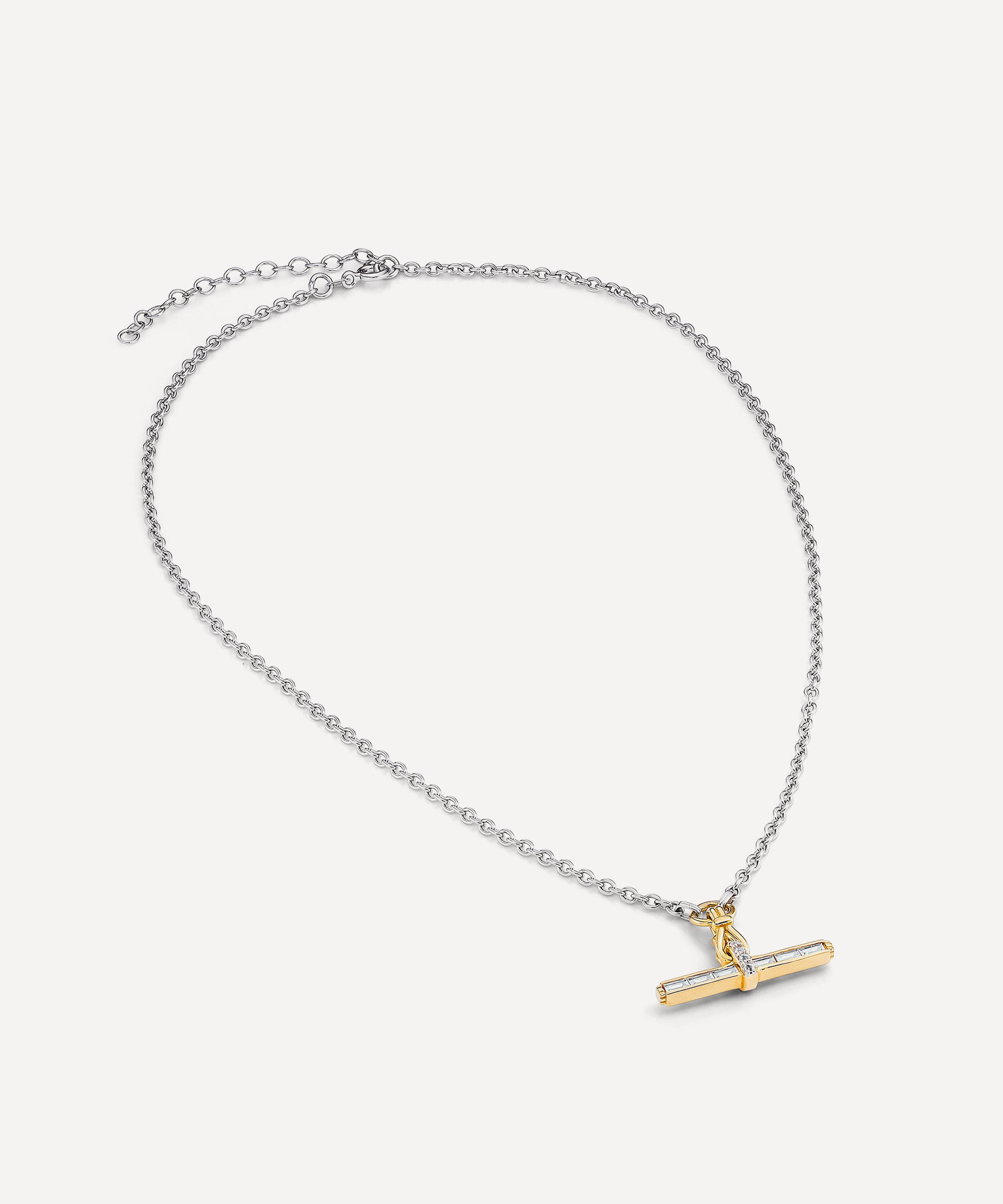 Laura Vann - Mixed Metal Jeanie T-Bar Pendant Necklace image number 2