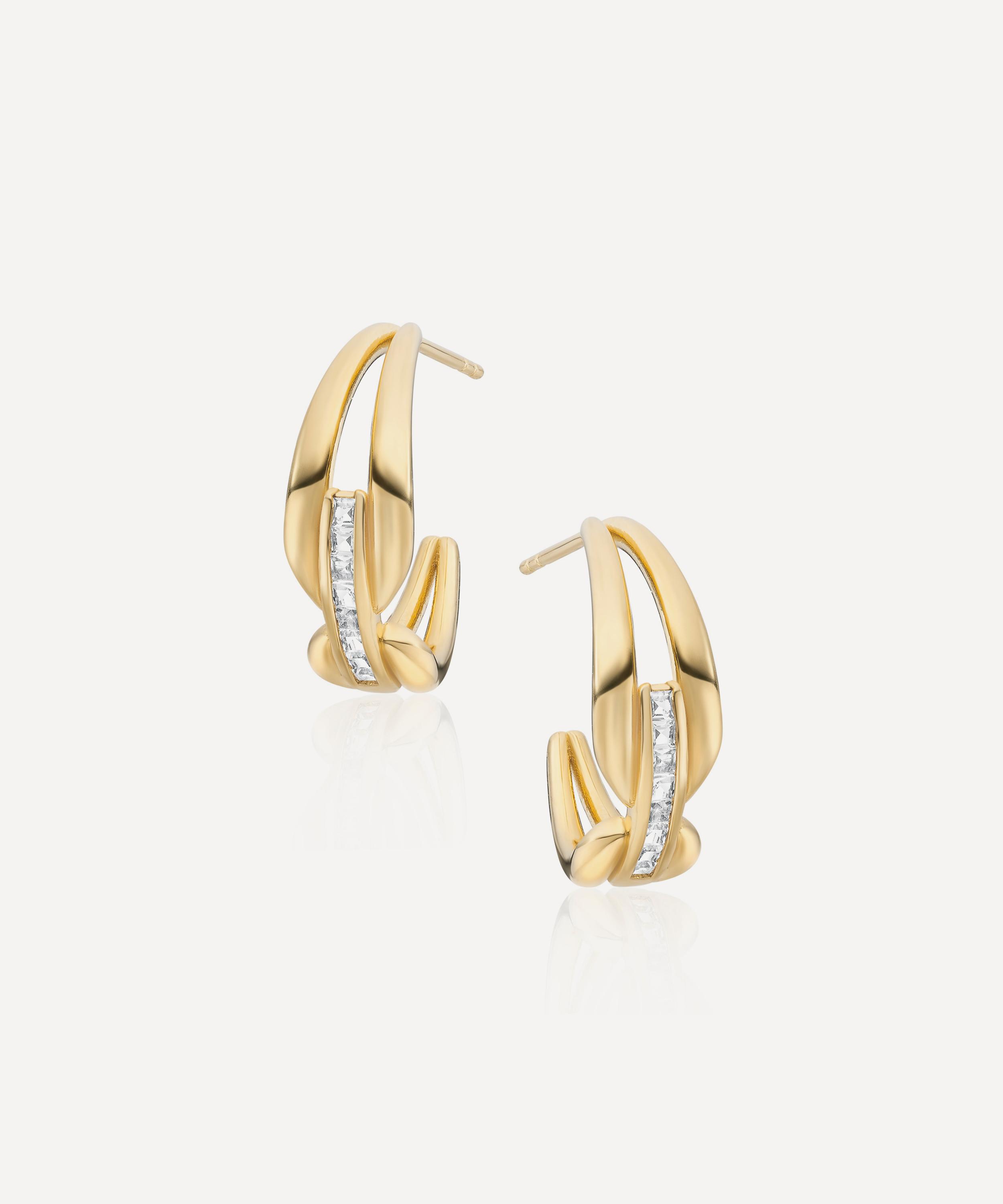 Laura Vann - 18ct Gold-Plated Vermeil Silver Rene Hoop Earrings image number 0