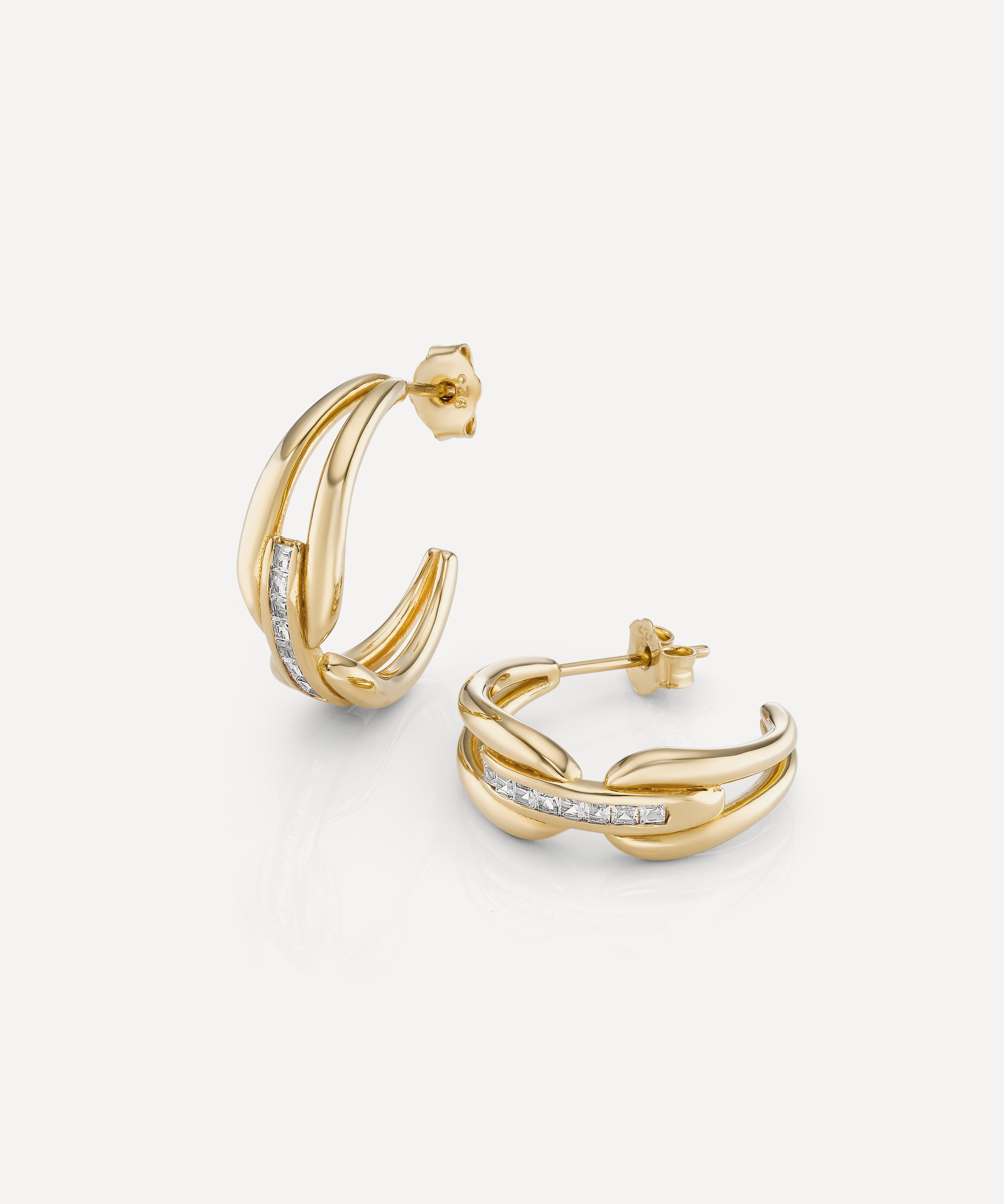 Laura Vann - 18ct Gold-Plated Vermeil Silver Rene Hoop Earrings image number 2