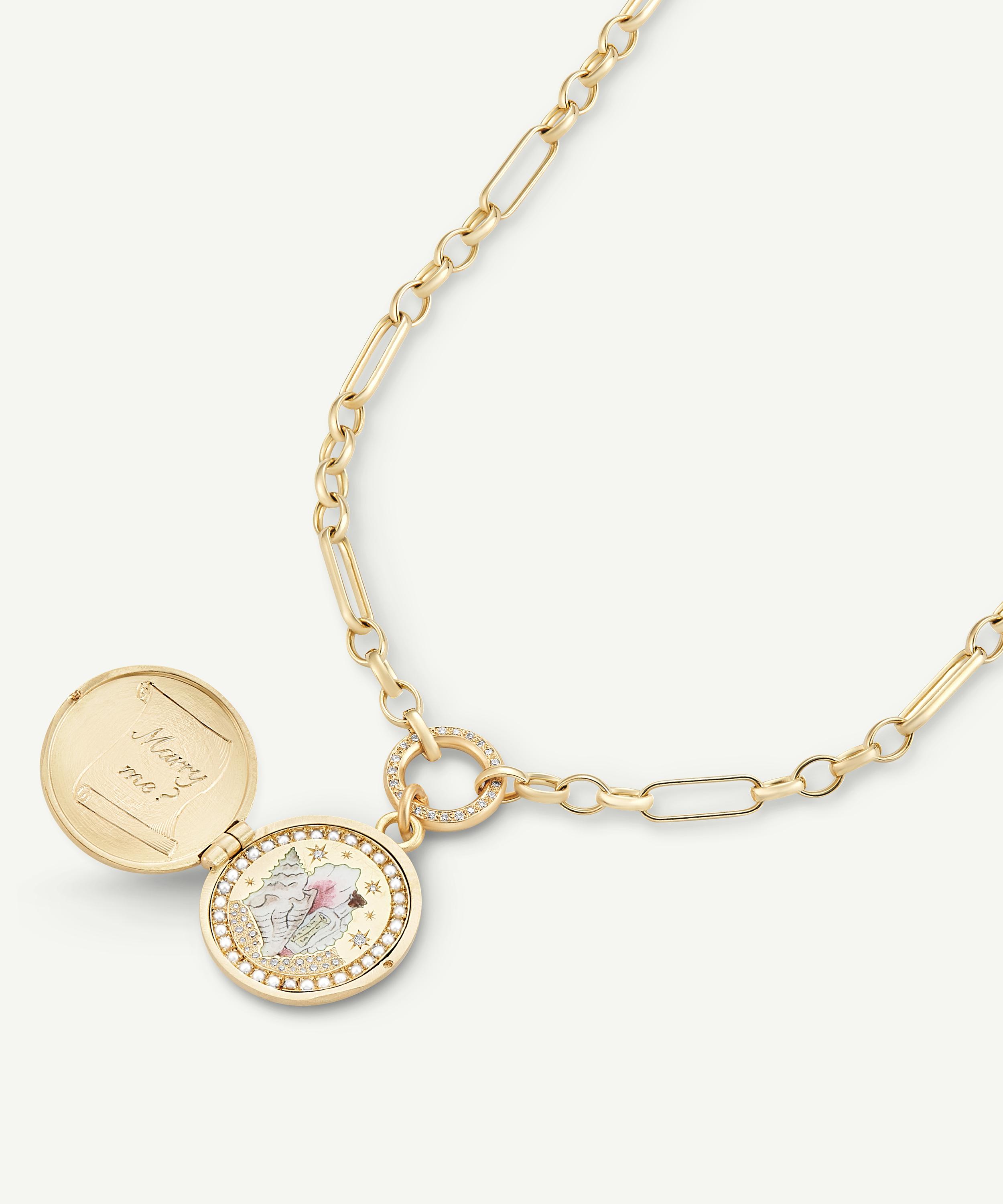 Cece Jewellery - 18ct Gold Secrets of the Sea Locket Necklace image number 1
