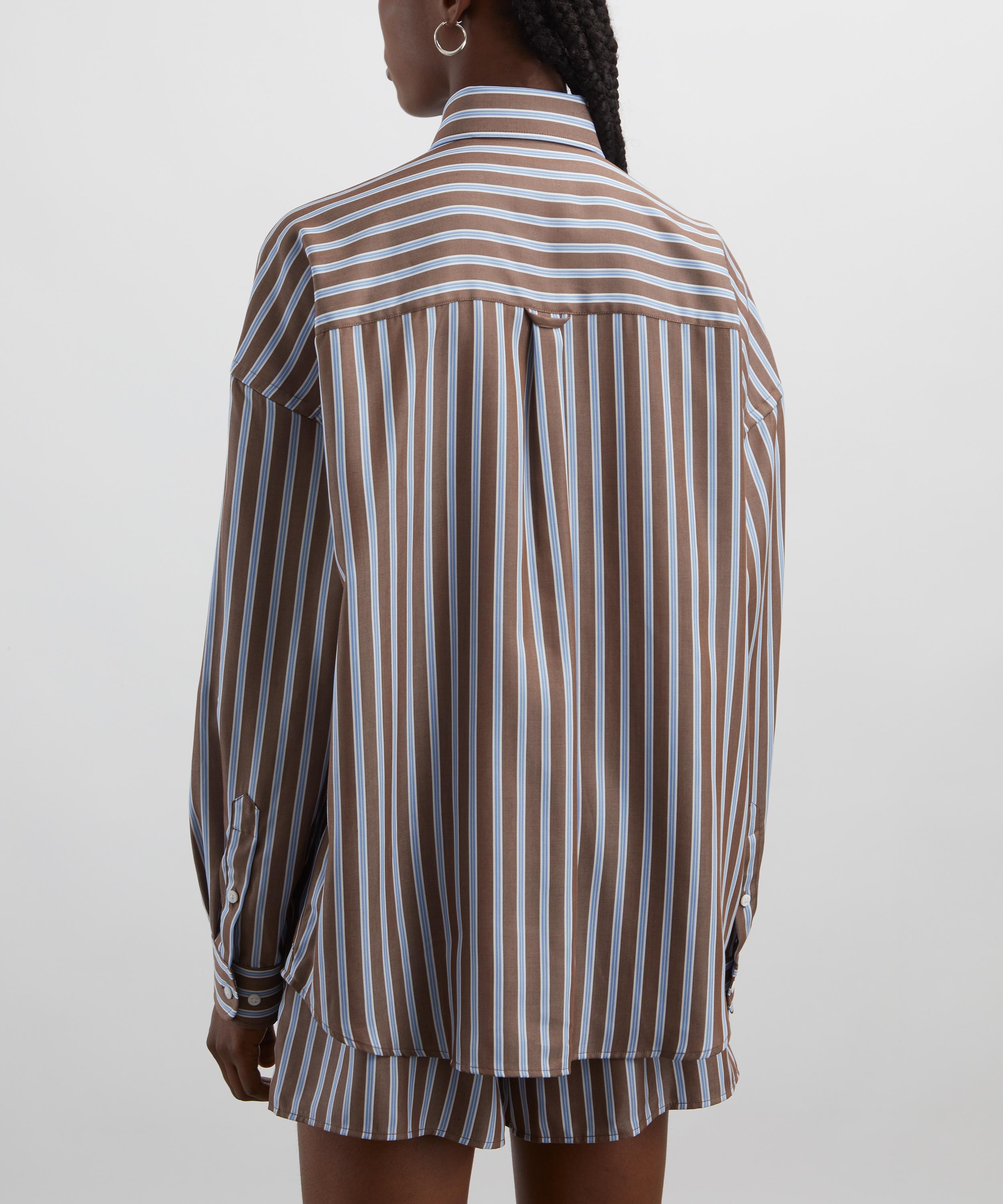 With Nothing Underneath - The Weekend Mocha Multi-Stripe Shirt image number 3