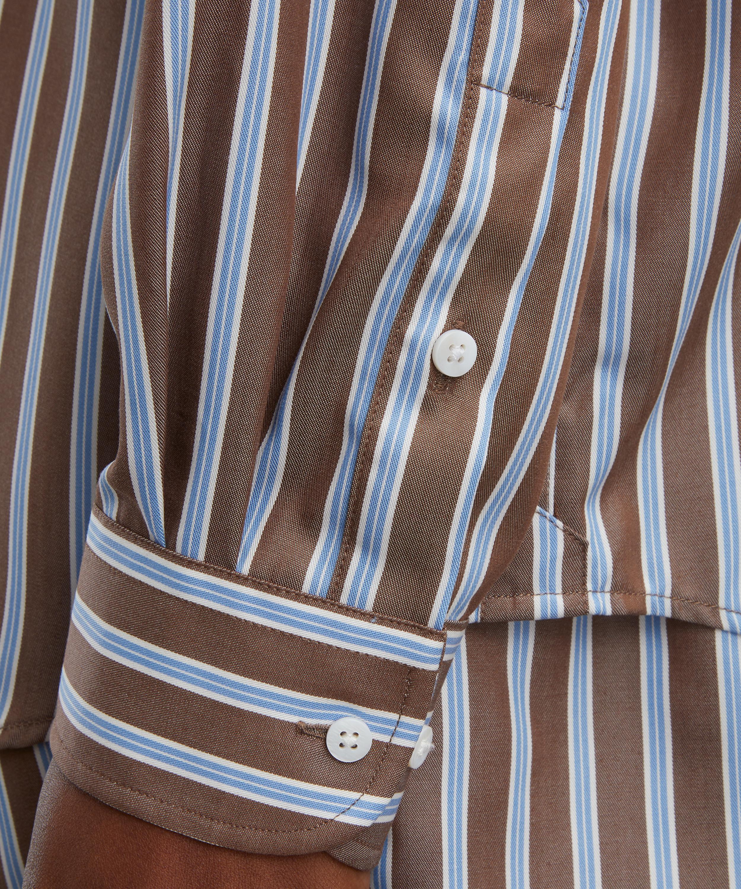 With Nothing Underneath - The Weekend Mocha Multi-Stripe Shirt image number 4