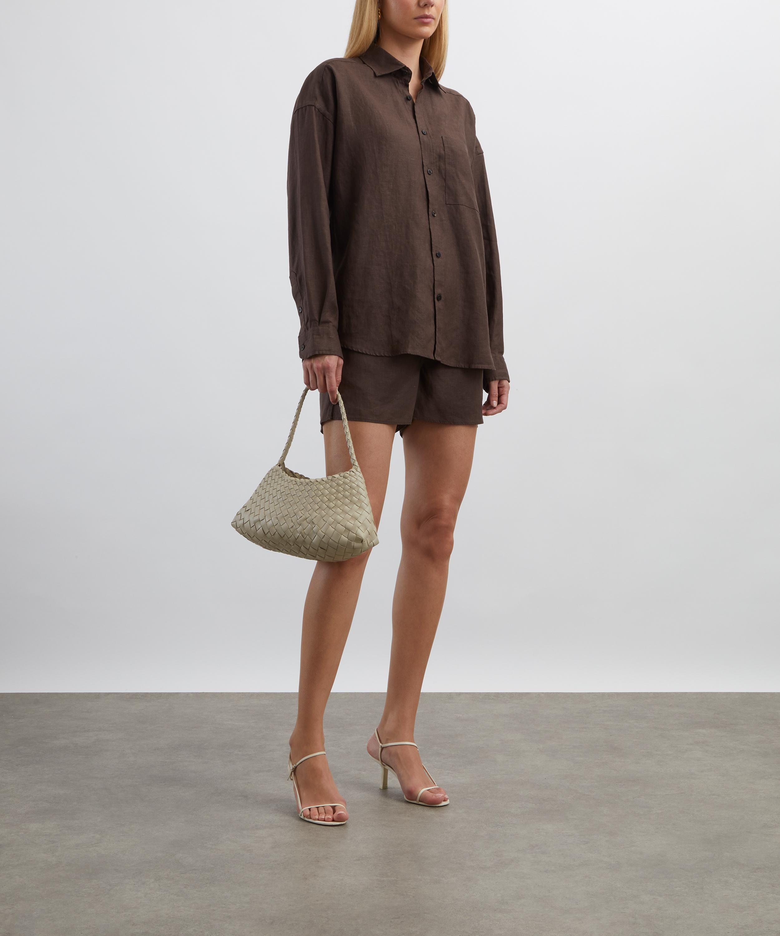 With Nothing Underneath - The Weekend Chocolate Hemp Shirt image number 1