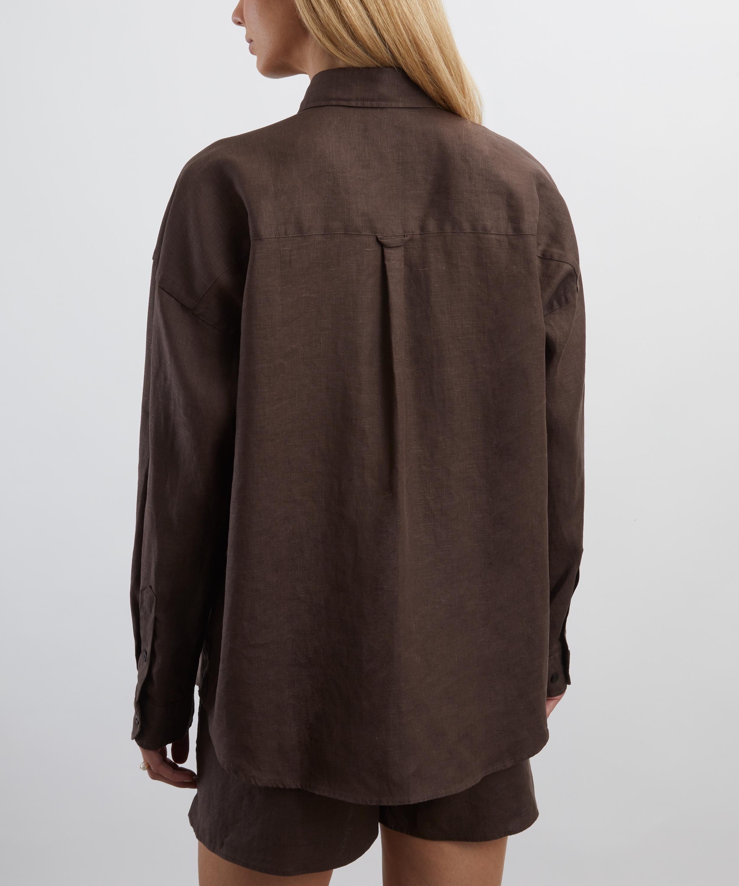 With Nothing Underneath - The Weekend Chocolate Hemp Shirt image number 3