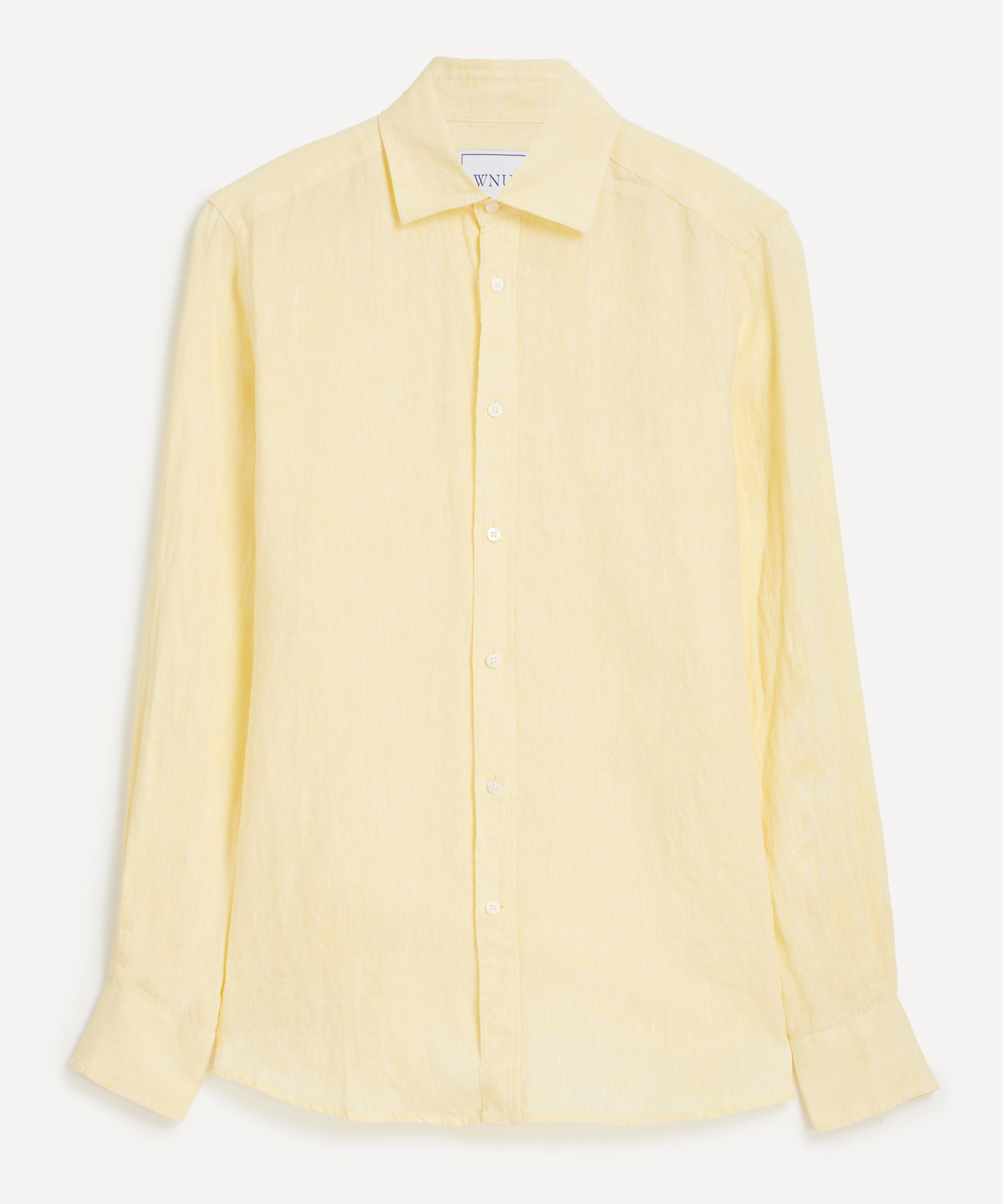 With Nothing Underneath - The Boyfriend Linen Lemon Yellow Shirt