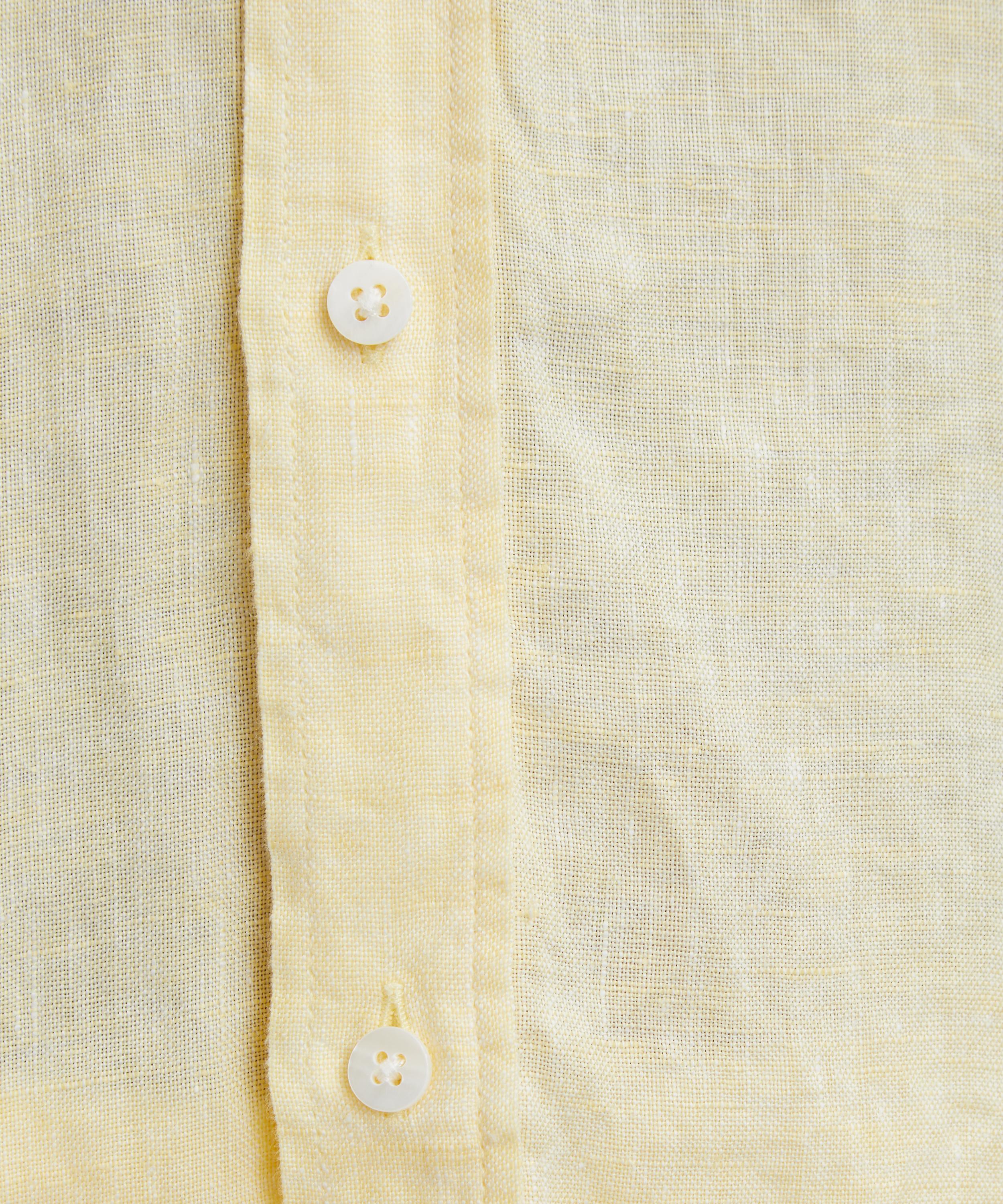 With Nothing Underneath - The Boyfriend Linen Lemon Yellow Shirt image number 4