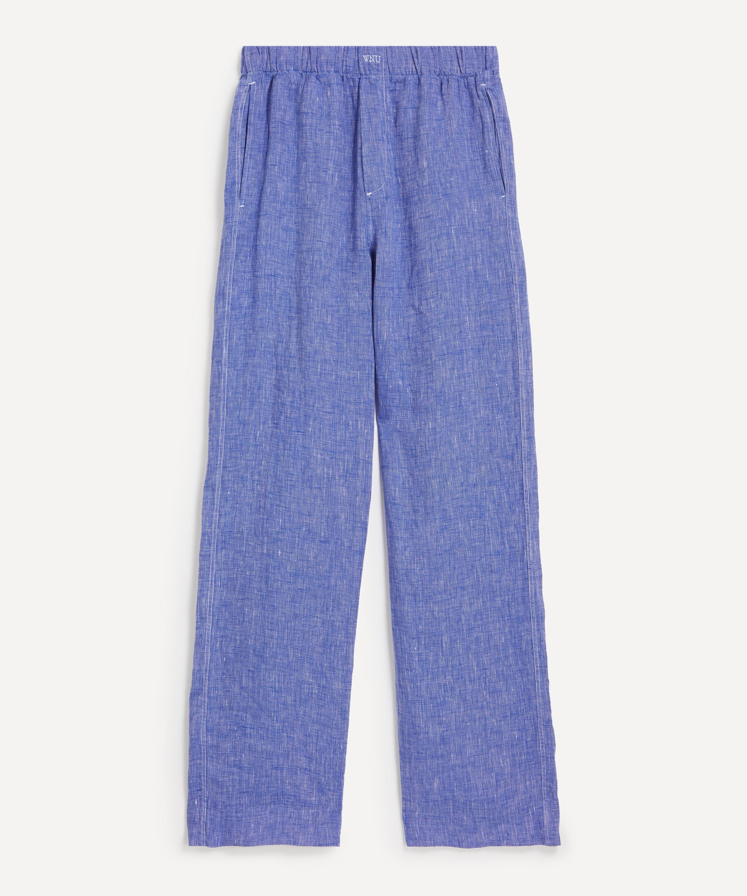 With Nothing Underneath - The Lapis Blue Palazzo Trousers image number 0