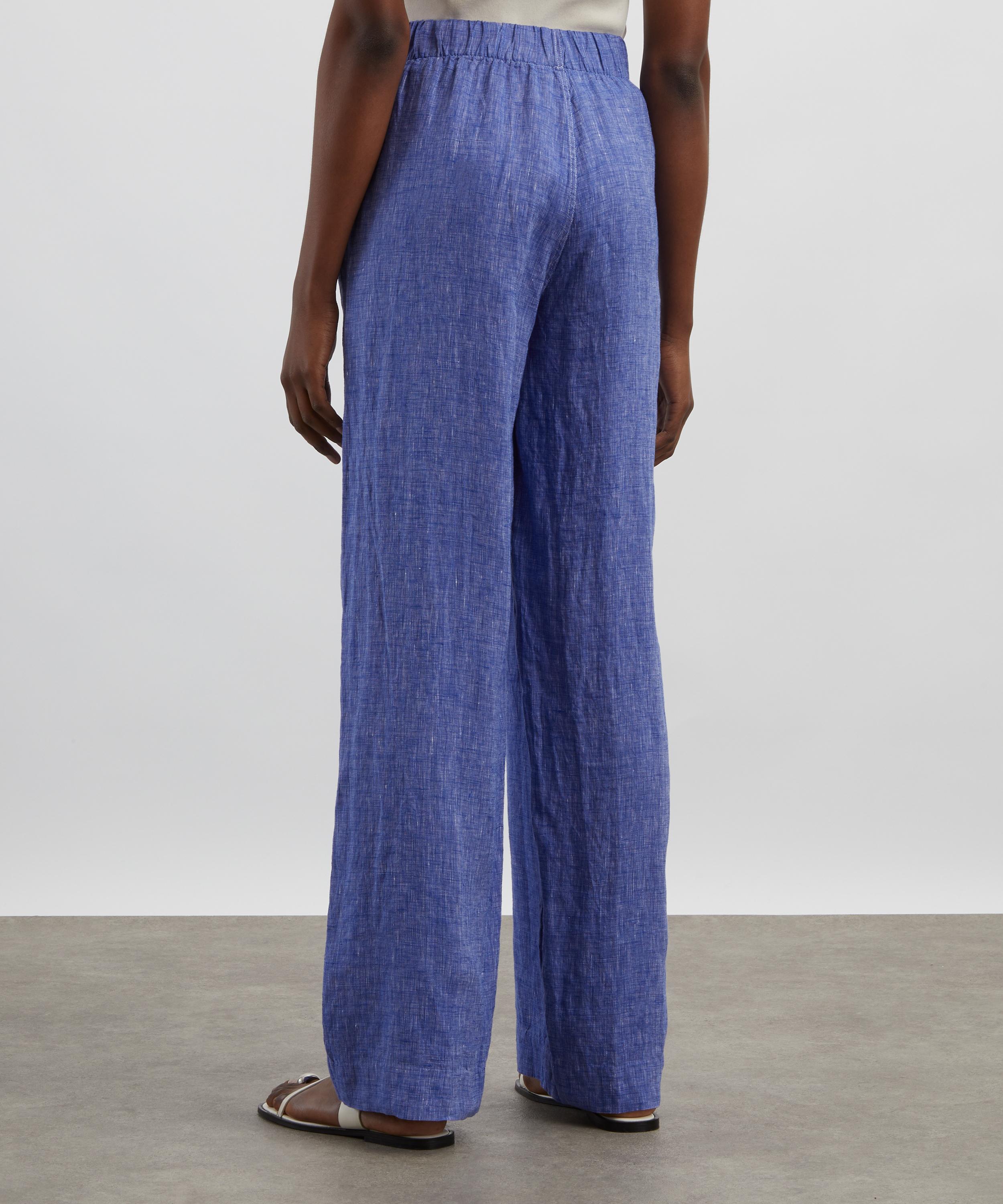 With Nothing Underneath - The Lapis Blue Palazzo Trousers image number 3