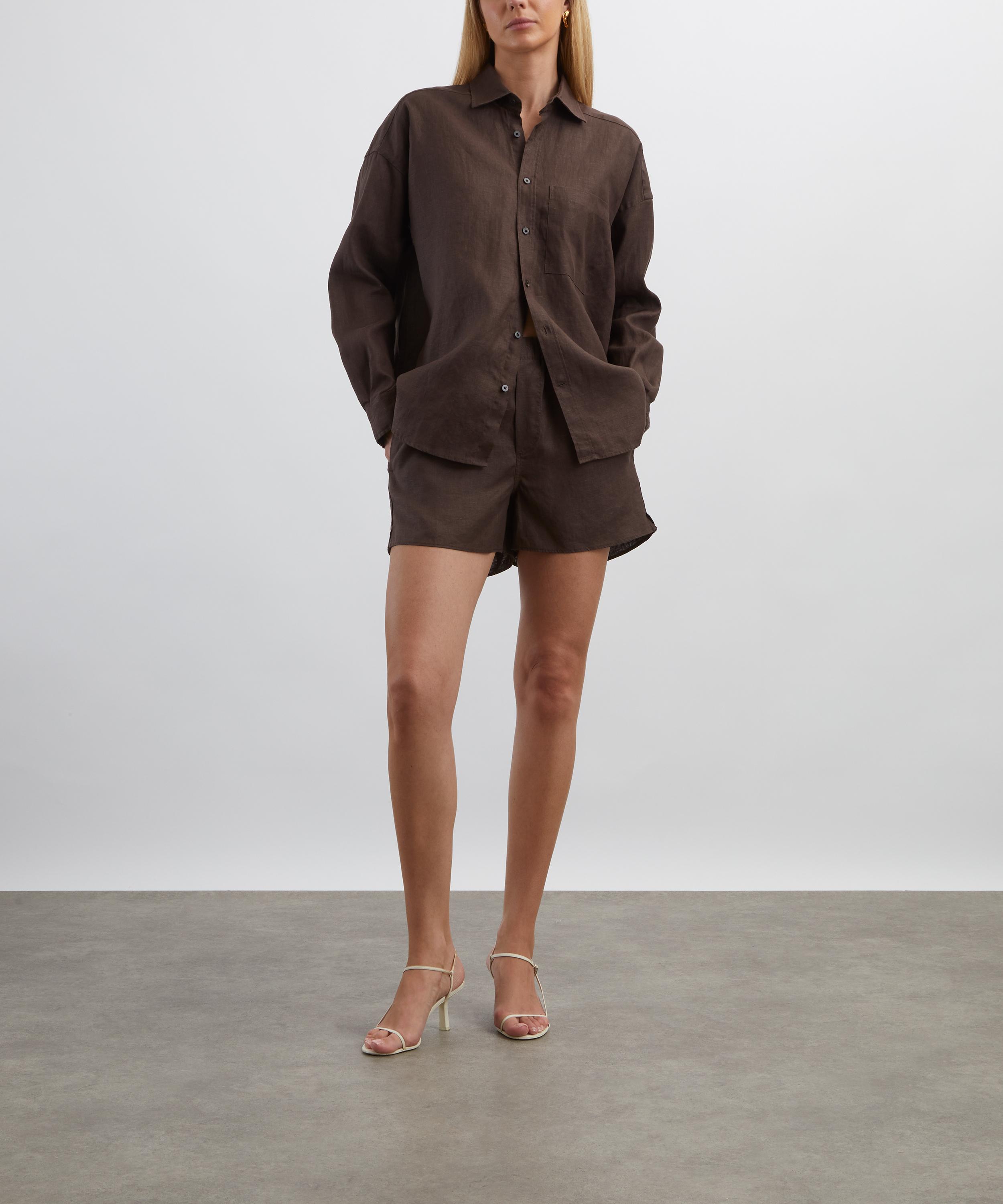 With Nothing Underneath - The Boxer Chocolate Hemp Shorts image number 1