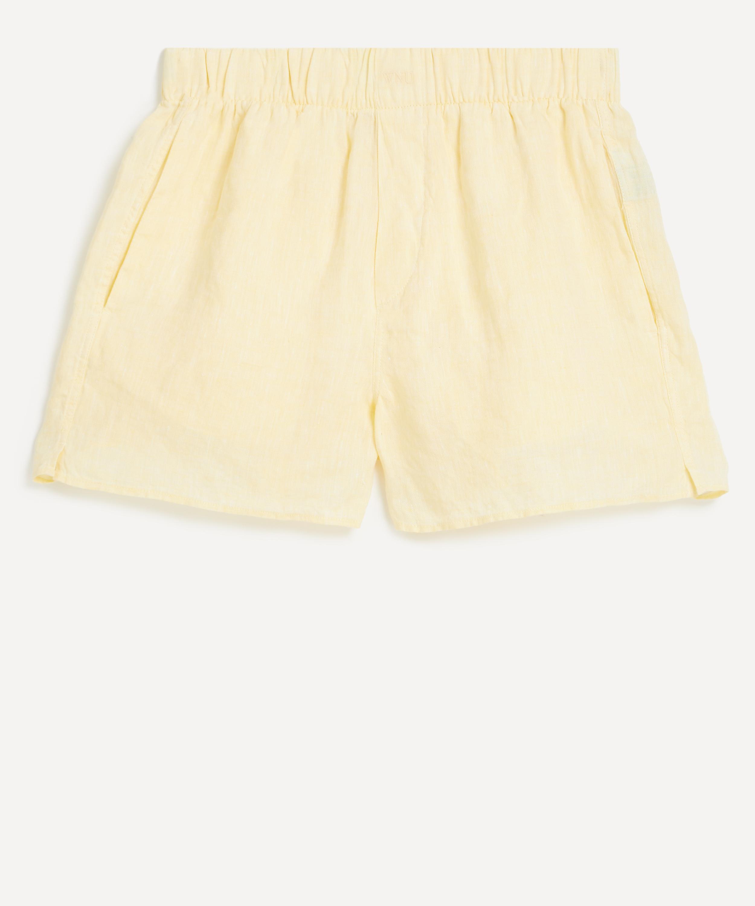 With Nothing Underneath - The Boxer Linen Lemon Yellow Shorts