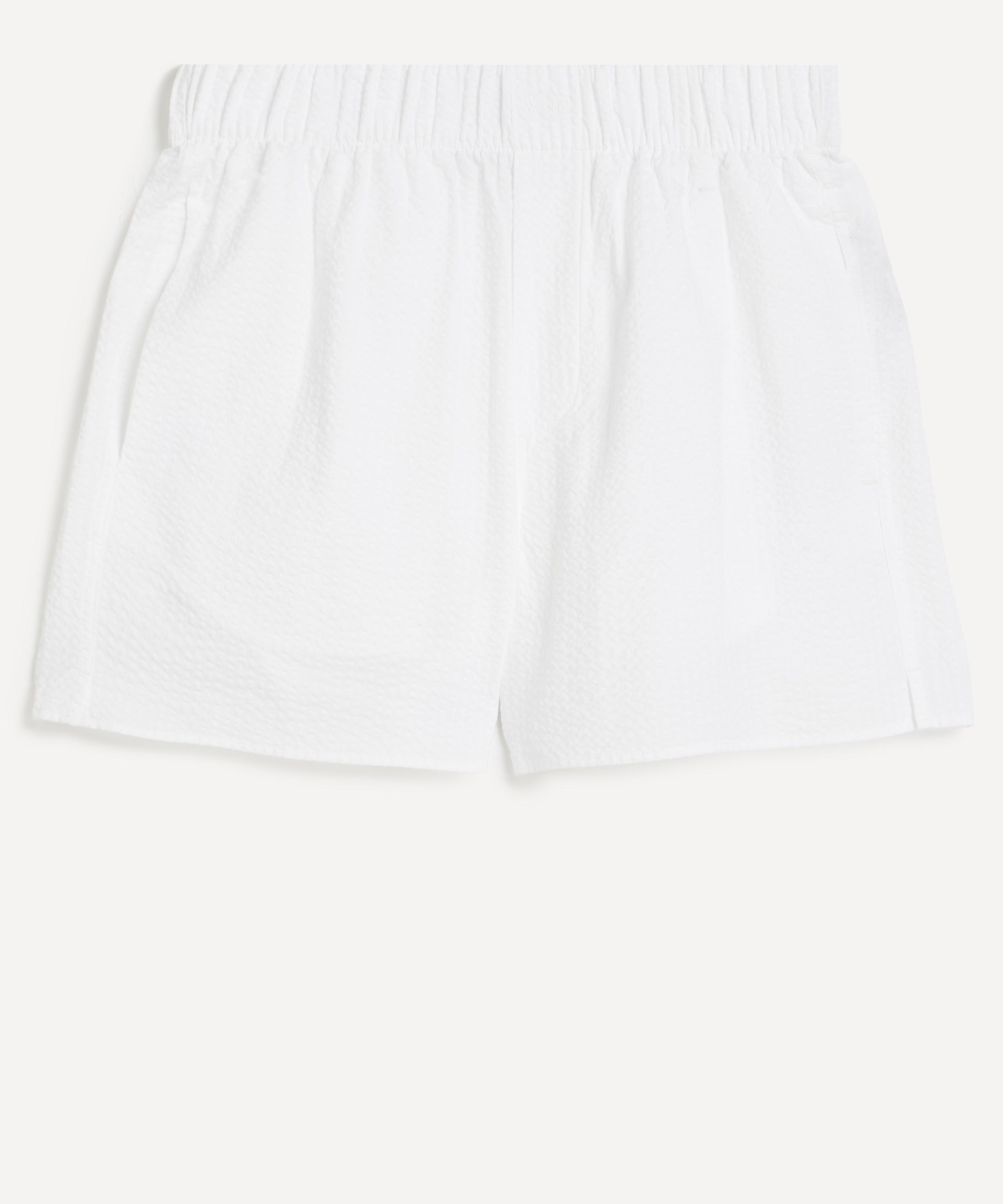 With Nothing Underneath - The Boxer White Seersucker Shorts