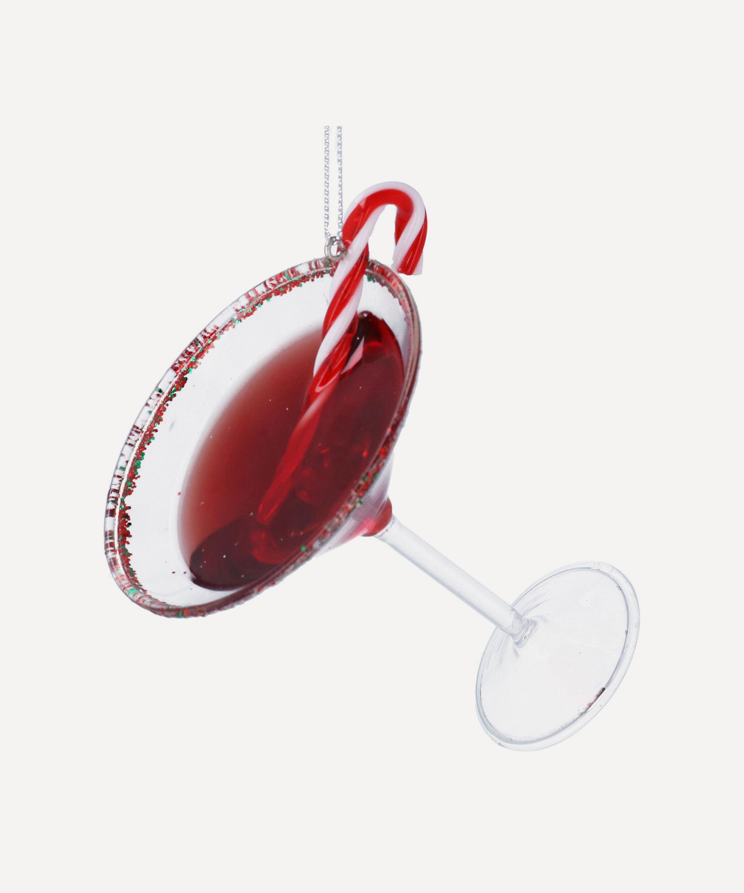 Christmas - Candy Cane Martini Glass Ornament image number 0