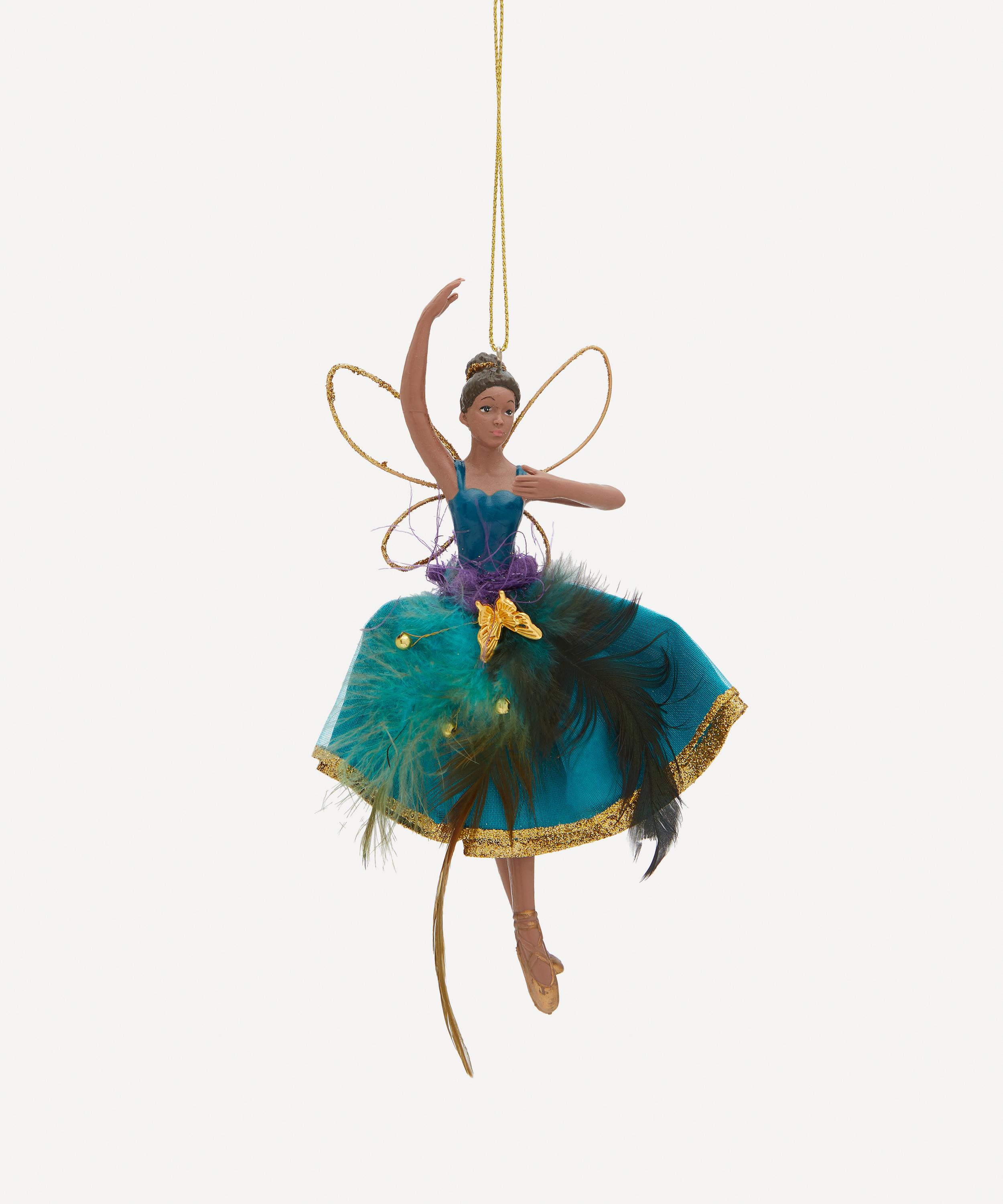 Christmas - Fairy in Purple Feather Skirt Ornament Set of 2