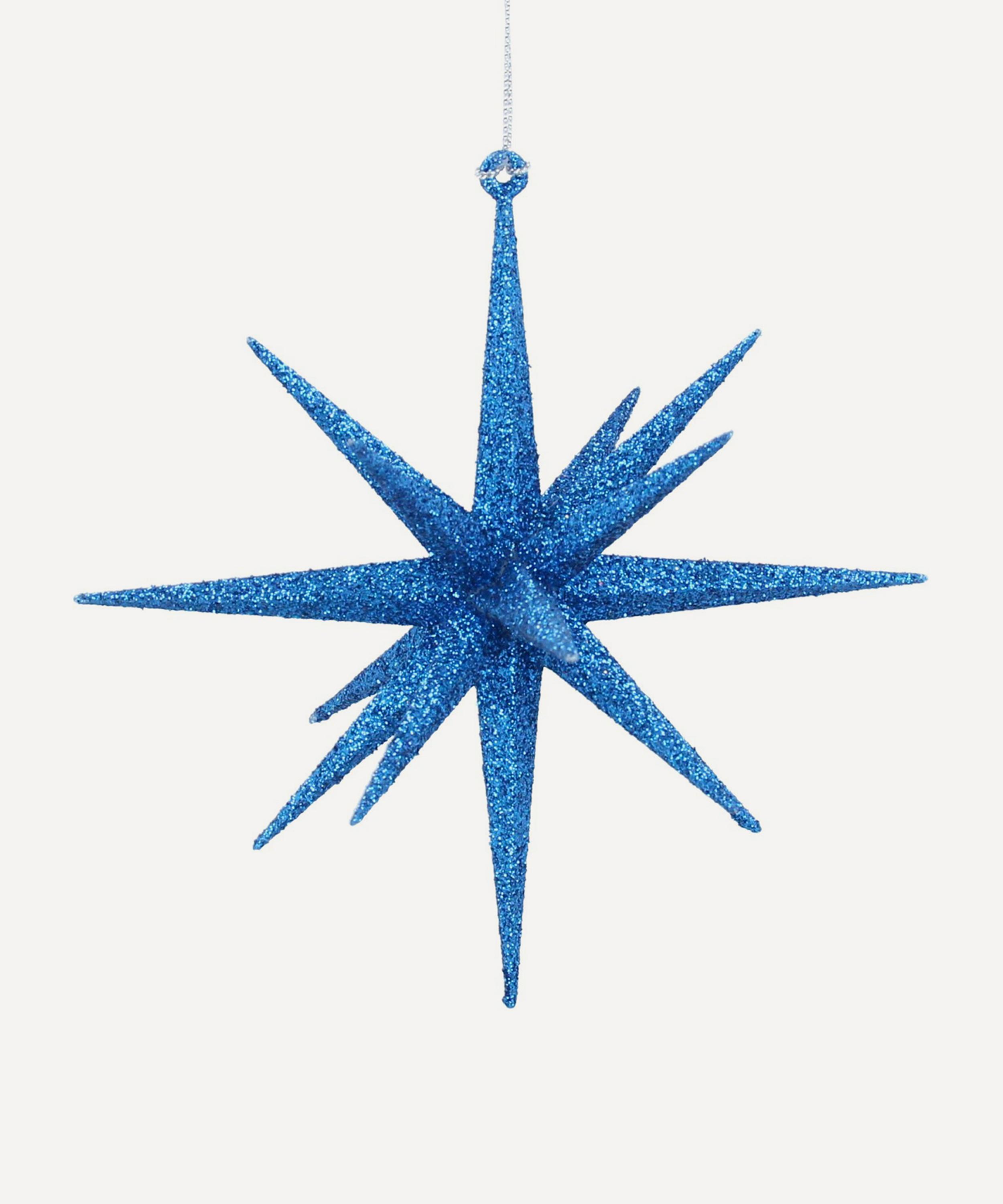 Christmas - Blue-Glitter Bethlehem Star Ornament image number 0