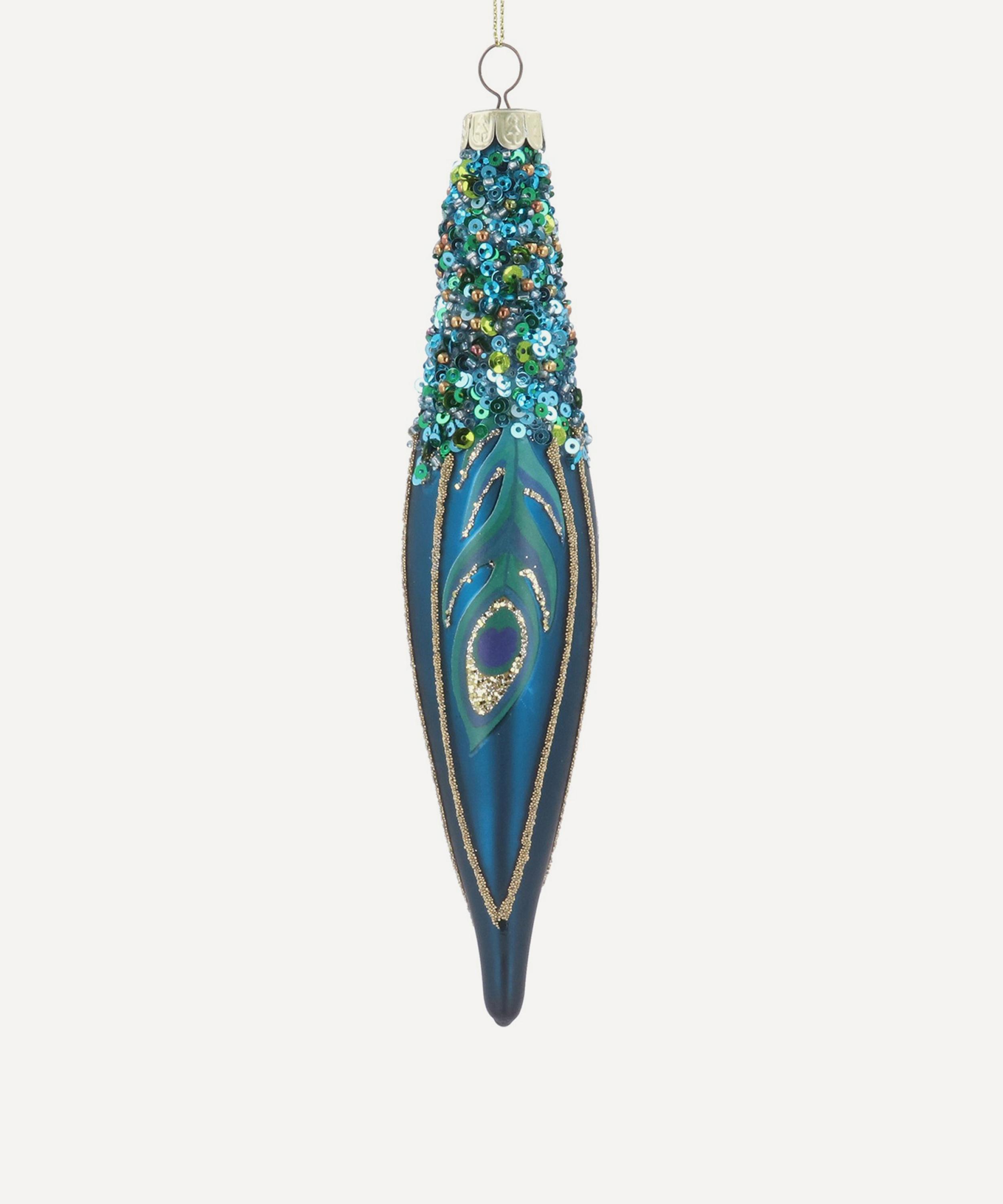 Christmas - Sequin Peacock Feather Ornament image number 0