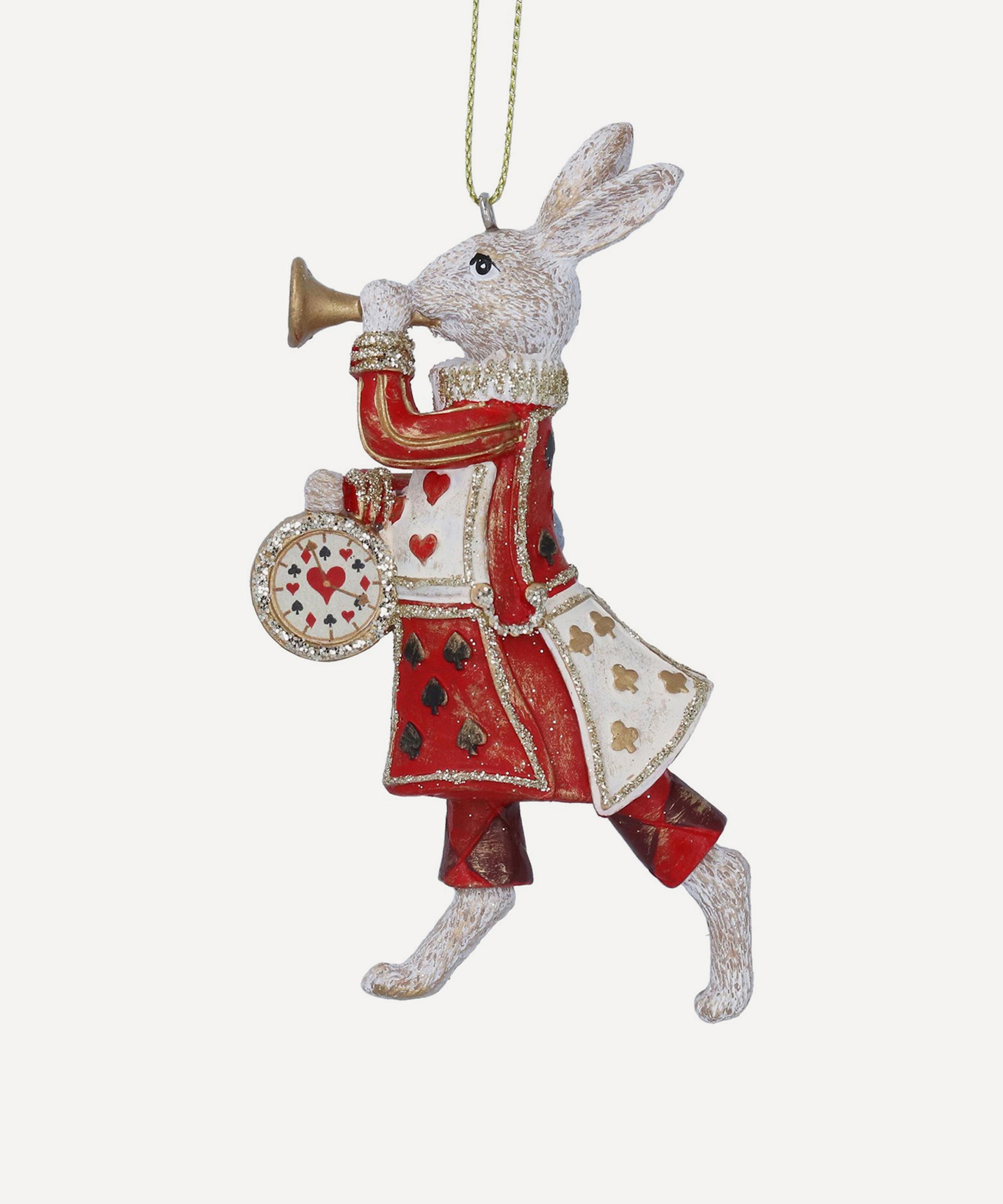 Christmas - White Rabbit with Trumpet Ornament image number 0