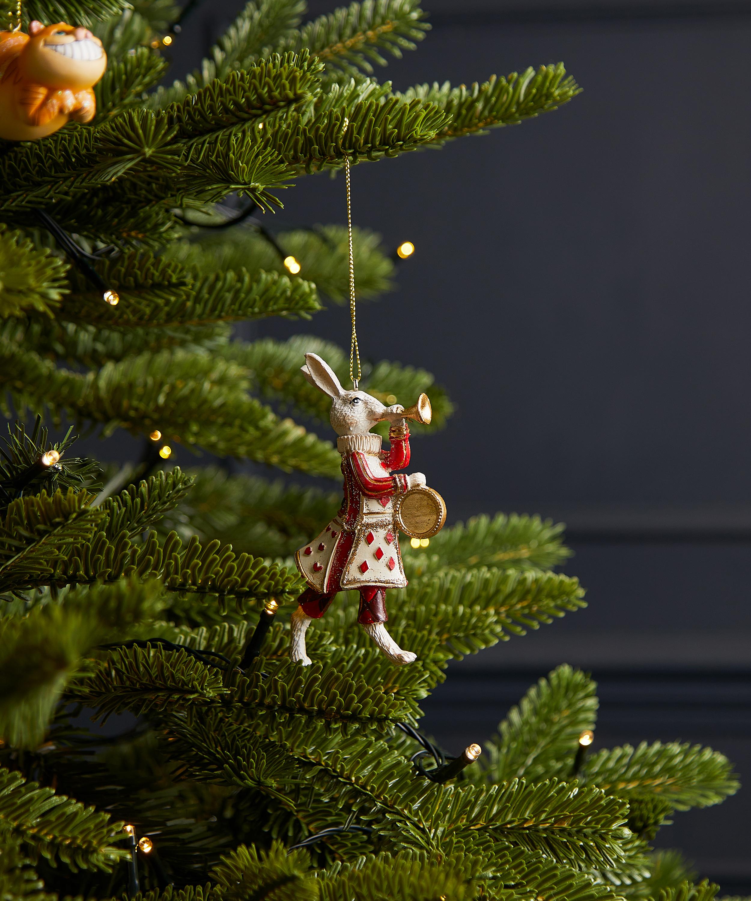 Christmas - White Rabbit with Trumpet Ornament image number 1