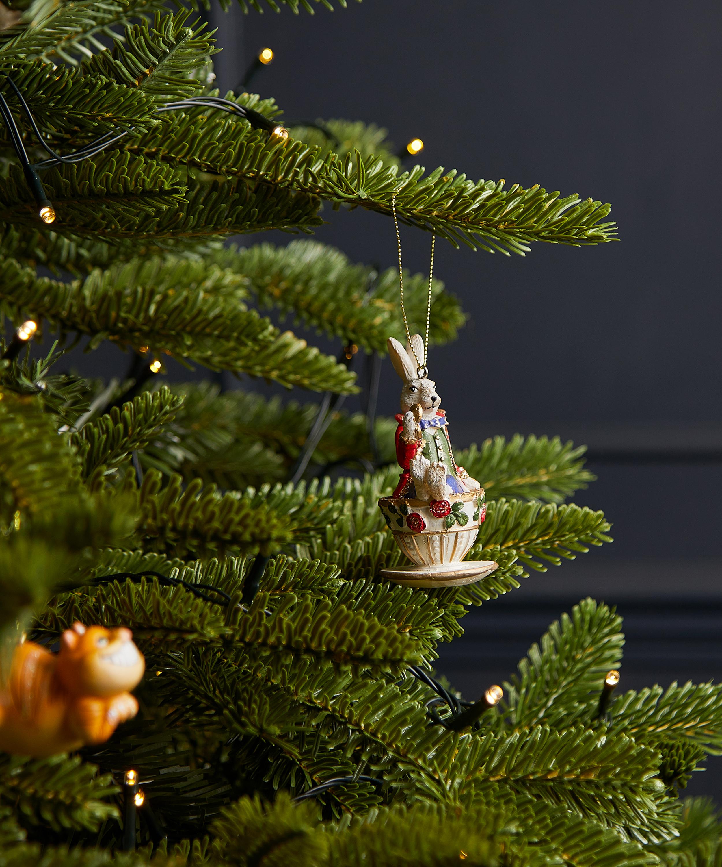 Christmas - White Rabbit in Teacup Ornament image number 1