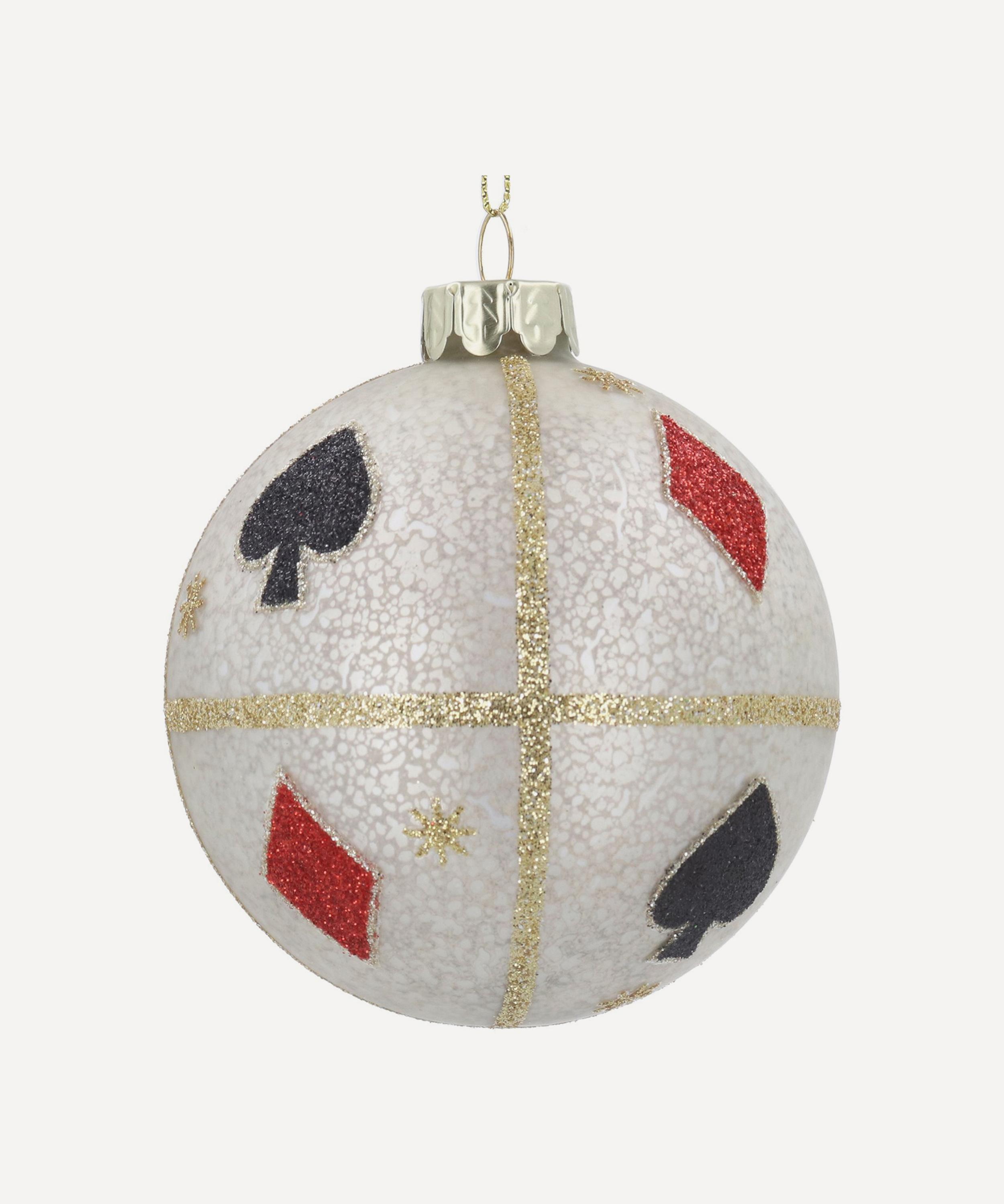 Christmas - Antique Playing Card Glitter Bauble image number 0