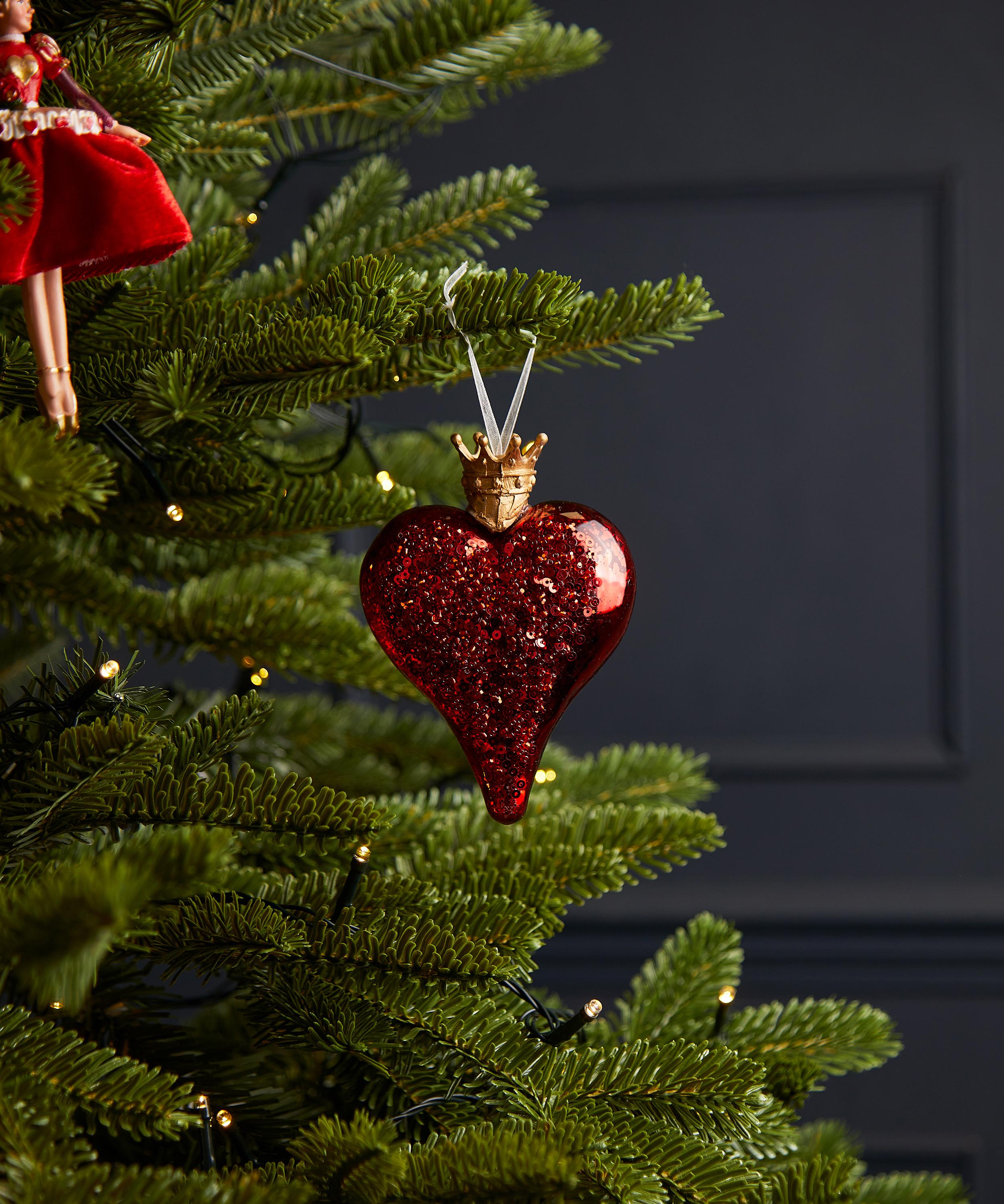 Christmas - Red Sequinned Heart Ornament image number 1