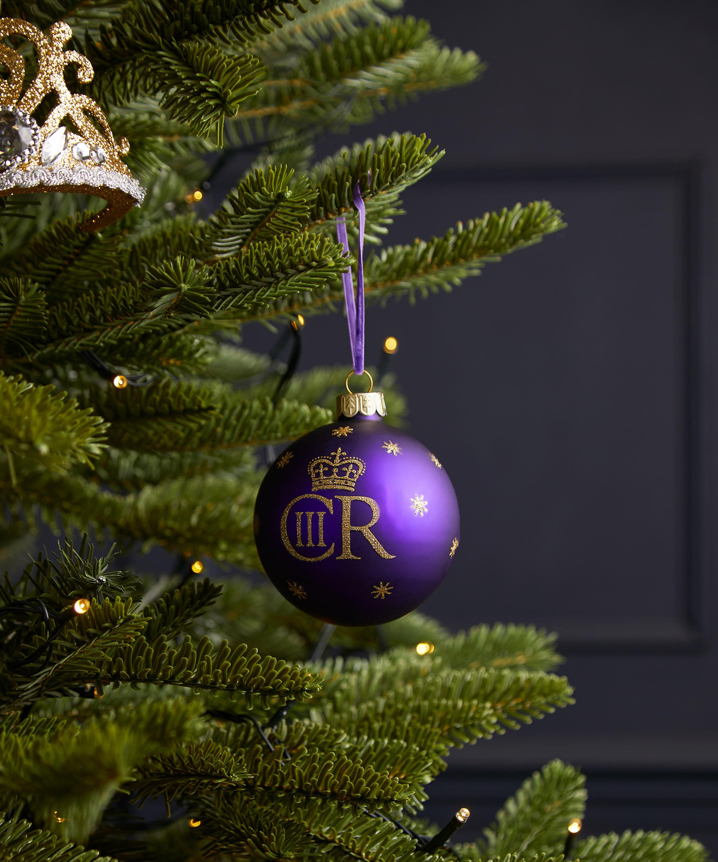 Christmas - Purple Royal Glass Bauble image number 1