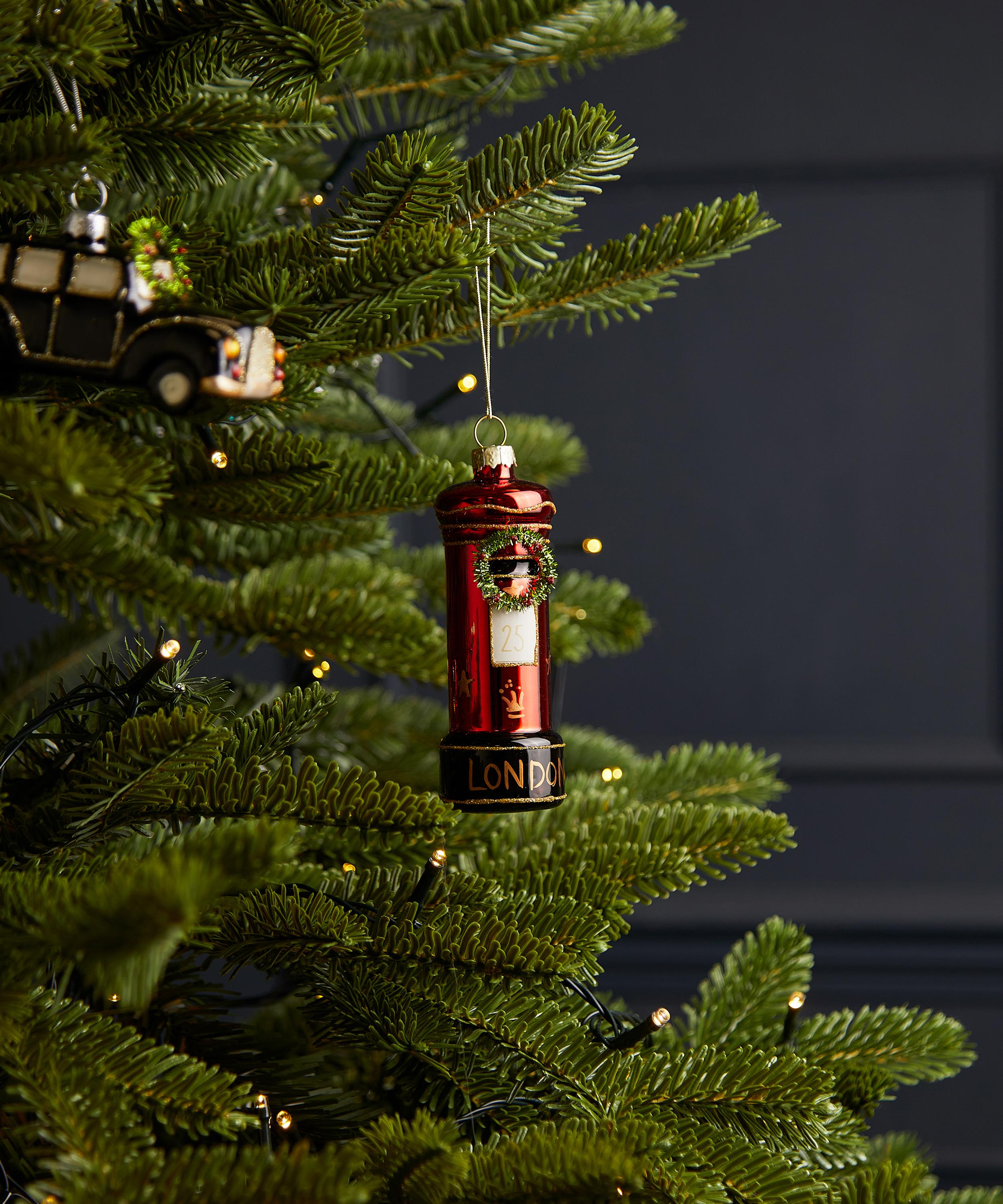 Christmas - London Post Box with Wreath Ornament image number 1