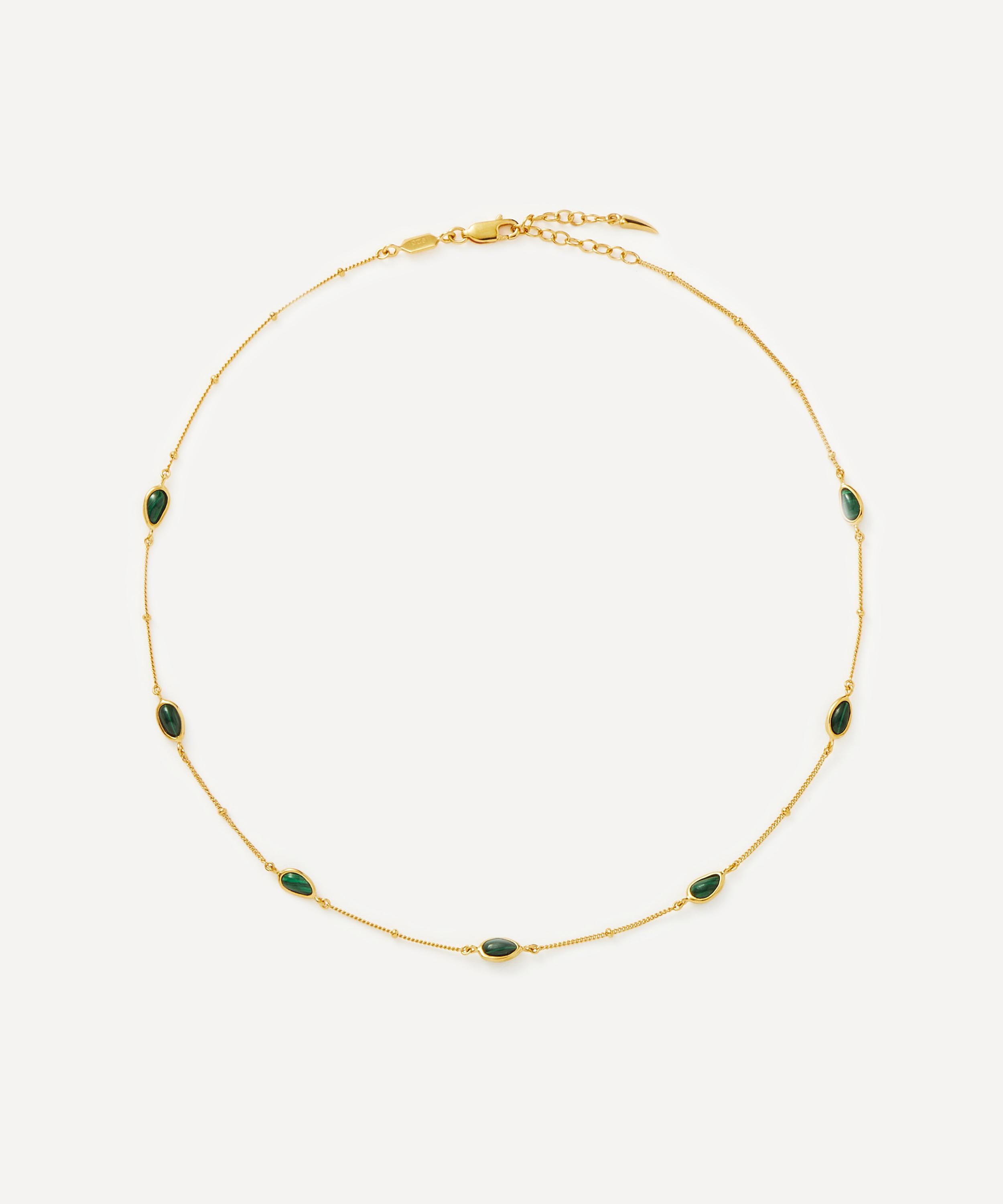 Missoma - 18ct Gold-Plated Vermeil Silver Magma Gemstone Charm Choker Necklace image number 0