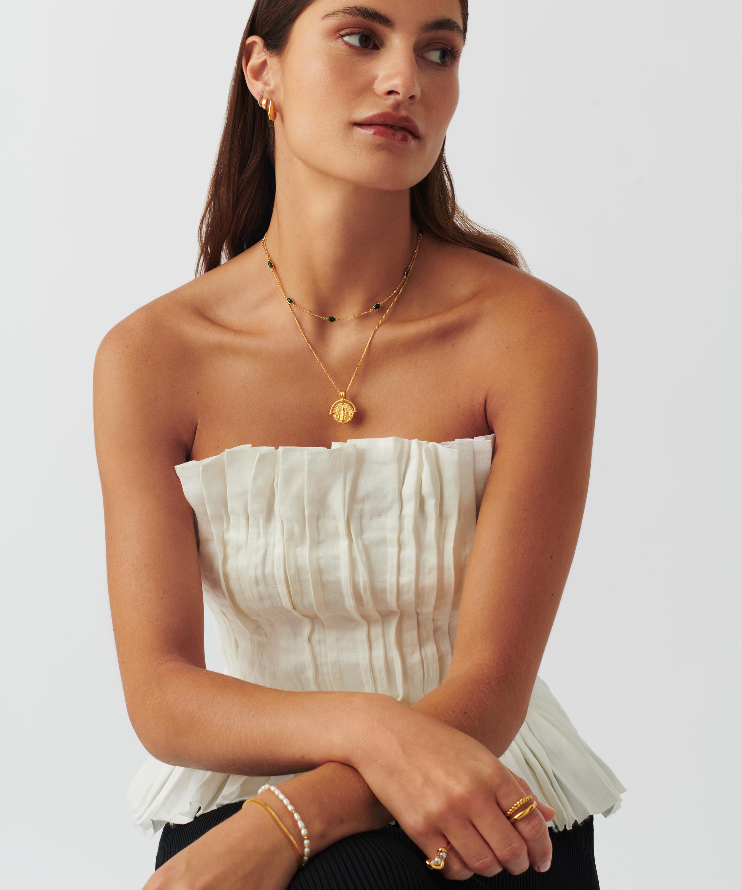Missoma - 18ct Gold-Plated Vermeil Silver Magma Gemstone Charm Choker Necklace image number 1