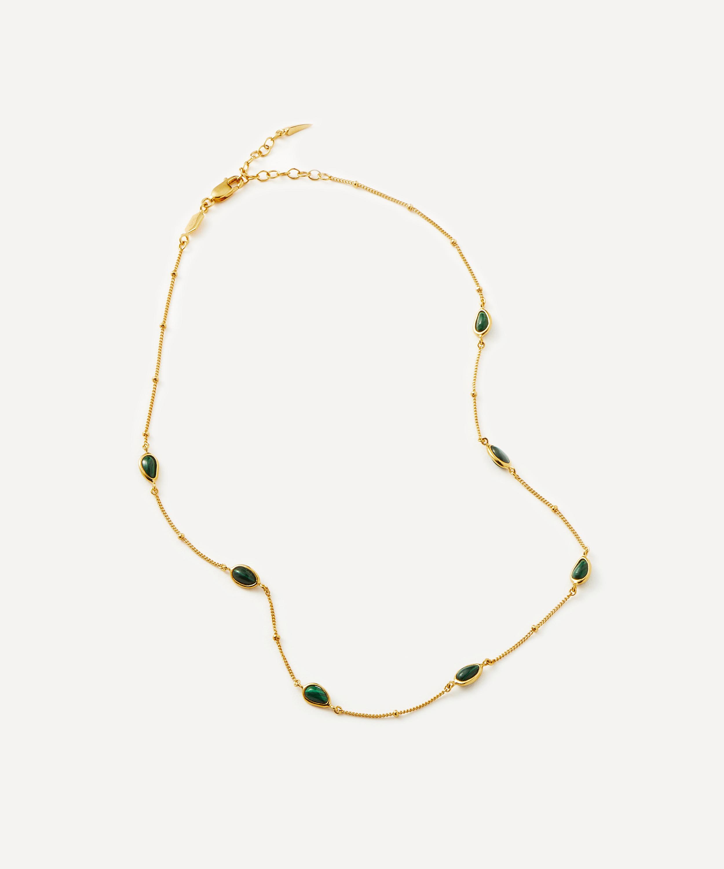 Missoma - 18ct Gold-Plated Vermeil Silver Magma Gemstone Charm Choker Necklace image number 2